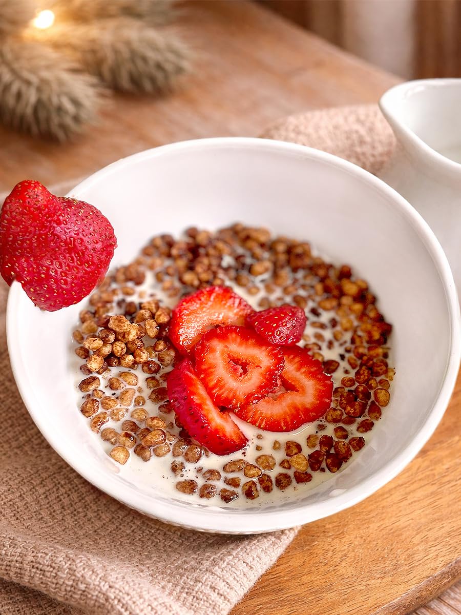 HerbaZest Quinoa Pop Organic granola bowl topping adds texture and crunch.