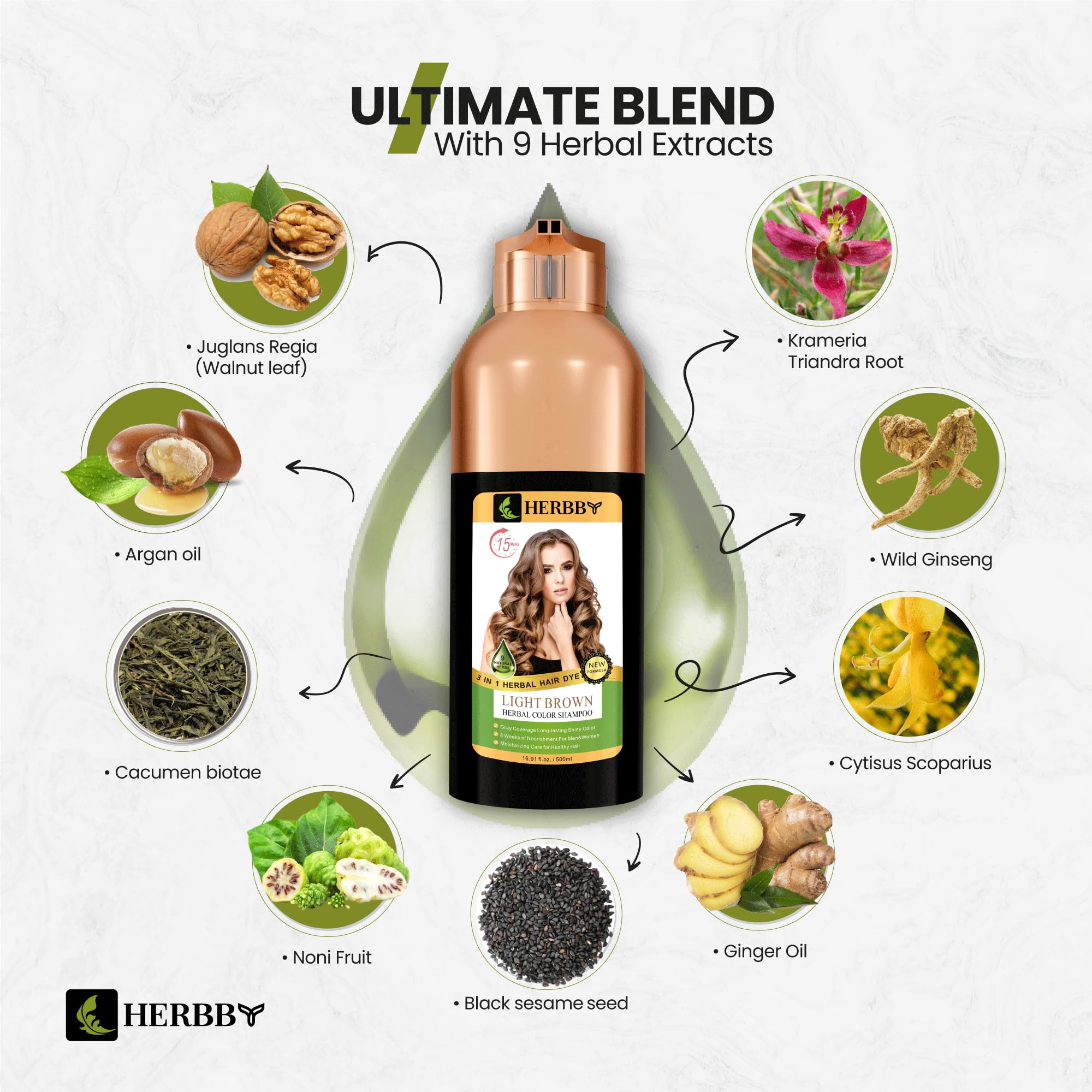 Applying Herbby color shampoo on dry hair for even coverage.