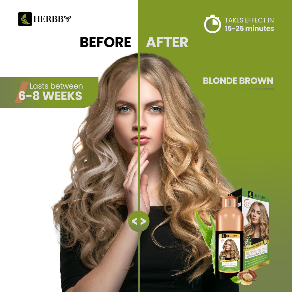 HERBBY shampoo with 9 herbal extracts highlighting natural nourishment for healthier hair