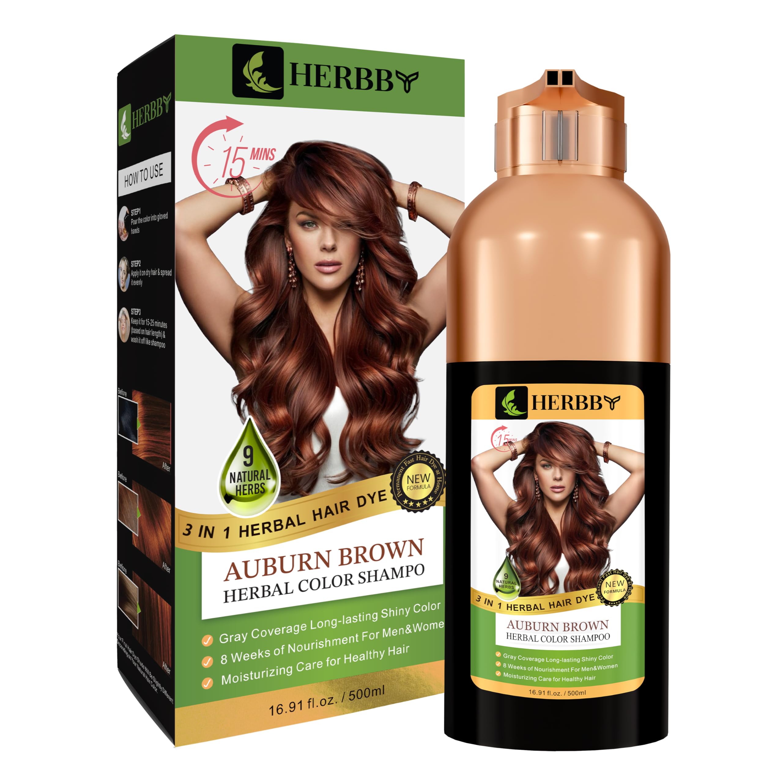 500ml bottle suitable for beard and eyebrows with HERBBY
