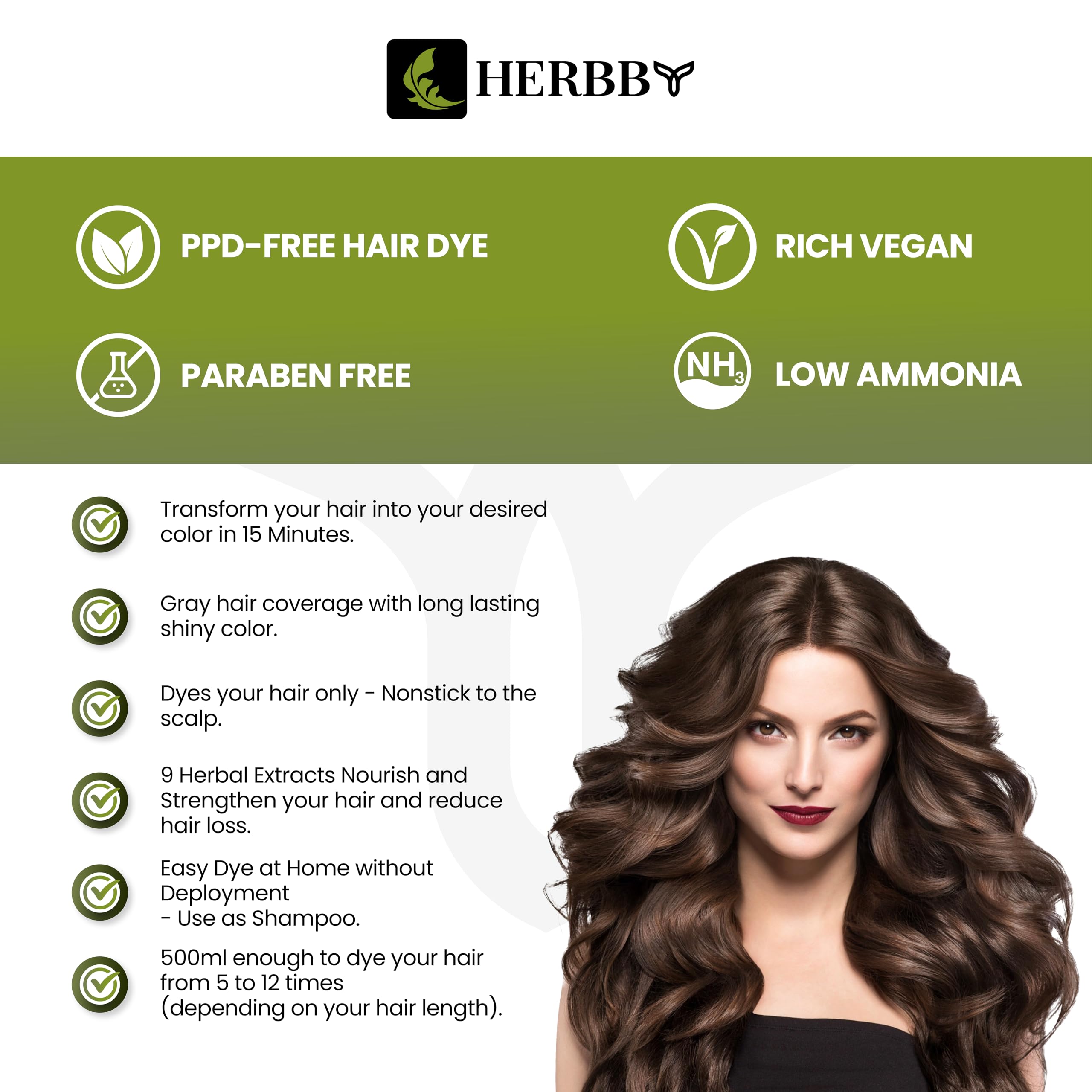 Shiny, healthy-looking finish after using HERBBY shampoo