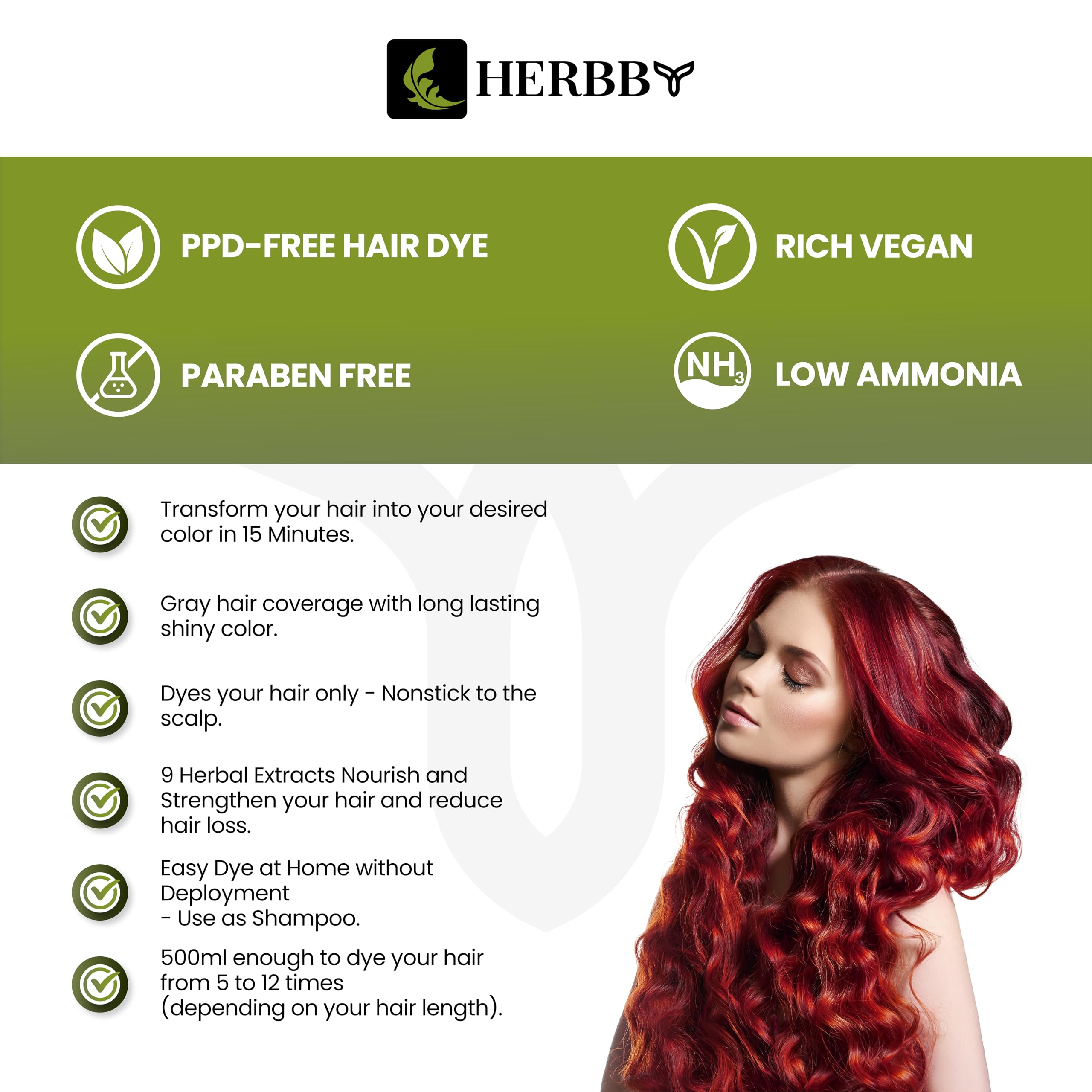 HERBBY low-ammonia formula provides vibrant gray coverage with comfort.
