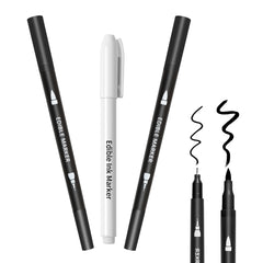 Herbeklab edible markers 3-pcs black-white set for bold decorating