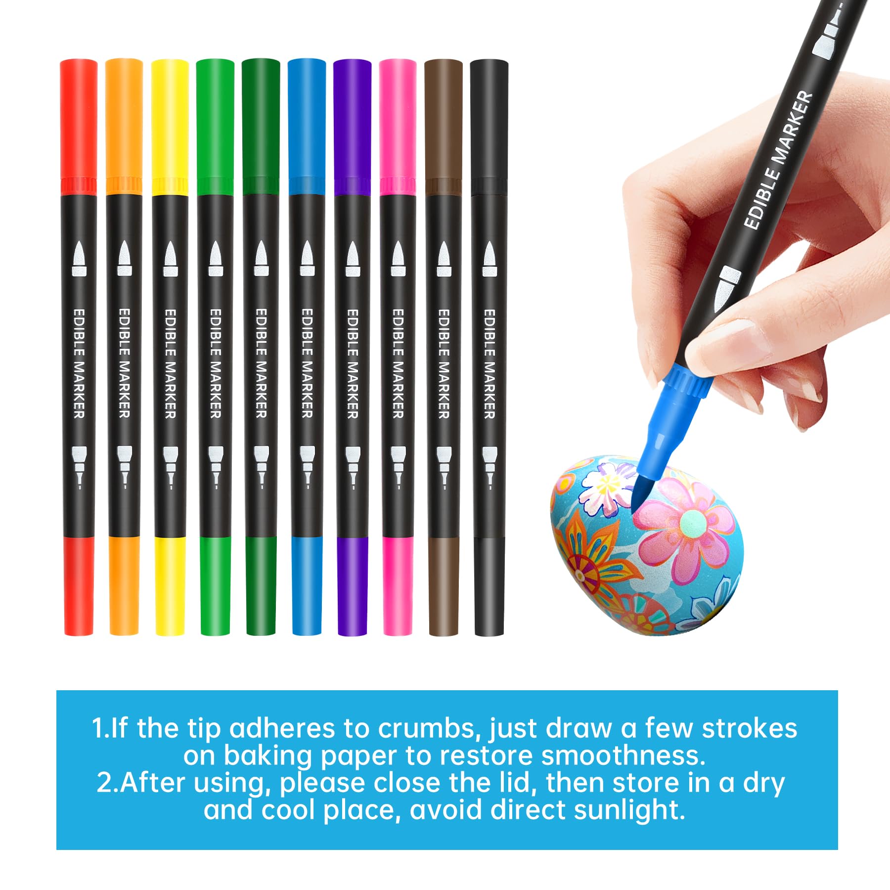 Herbeklab edible markers on smooth surfaces for creative patterns