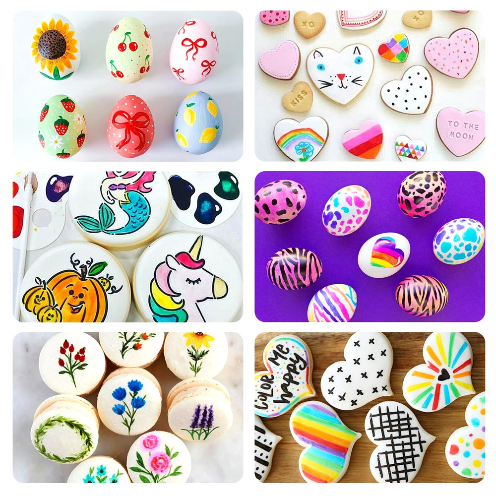 Herbeklab edible markers on Easter eggs offering bright color options