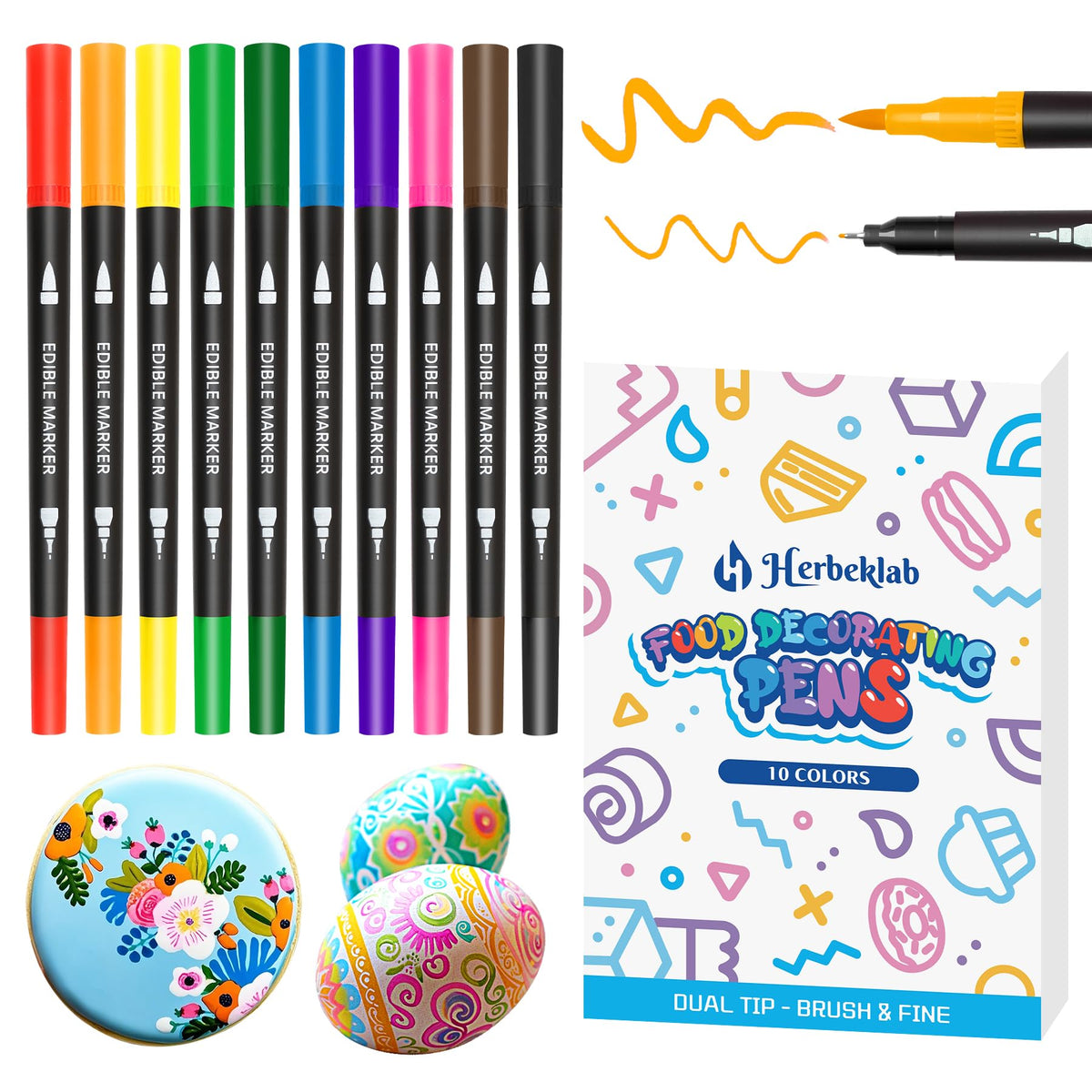 Herbeklab edible markers packaging shown for easy decorating ideas