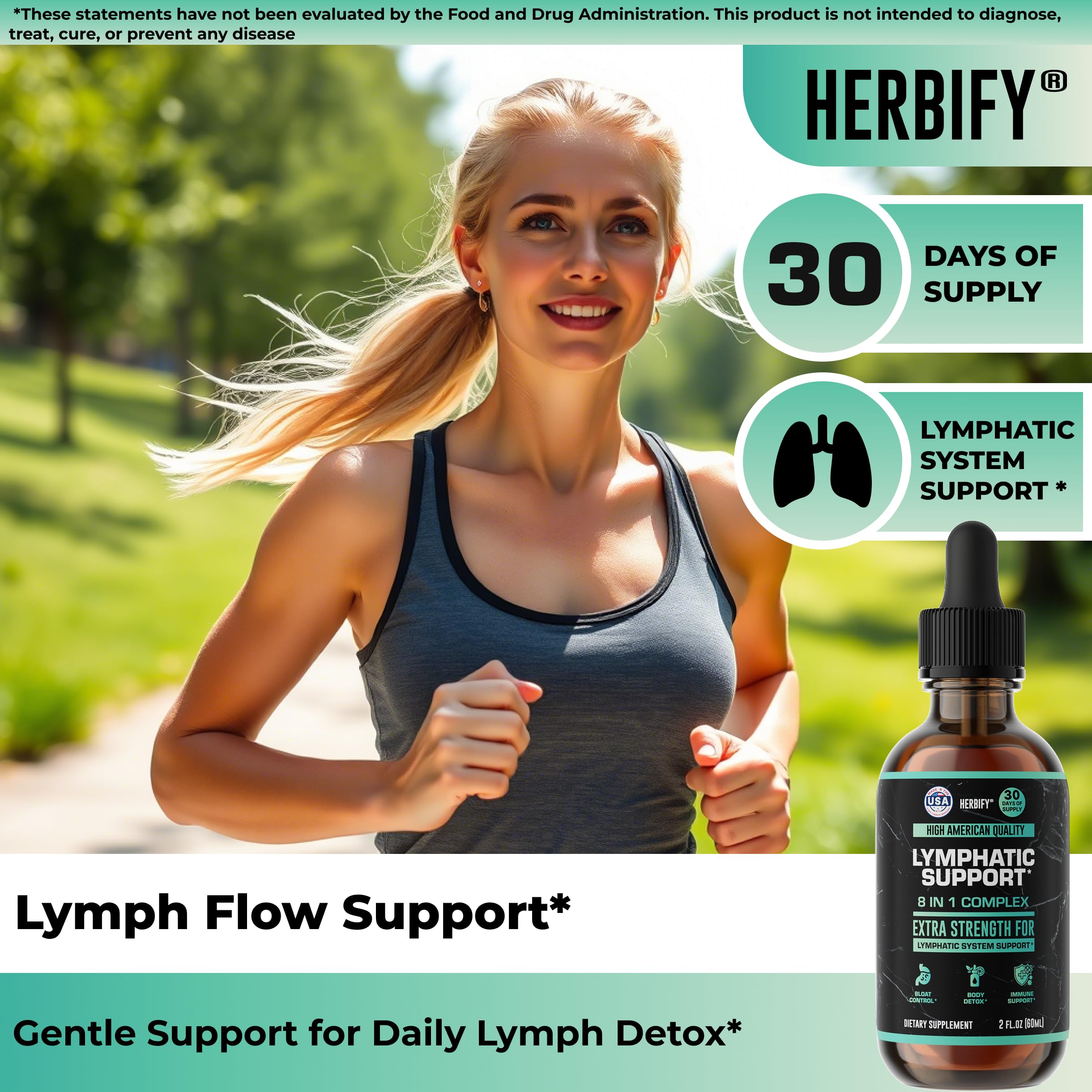 HERBIFY Lymphatic Drainage Drops elderberry blend on label for natural blends.