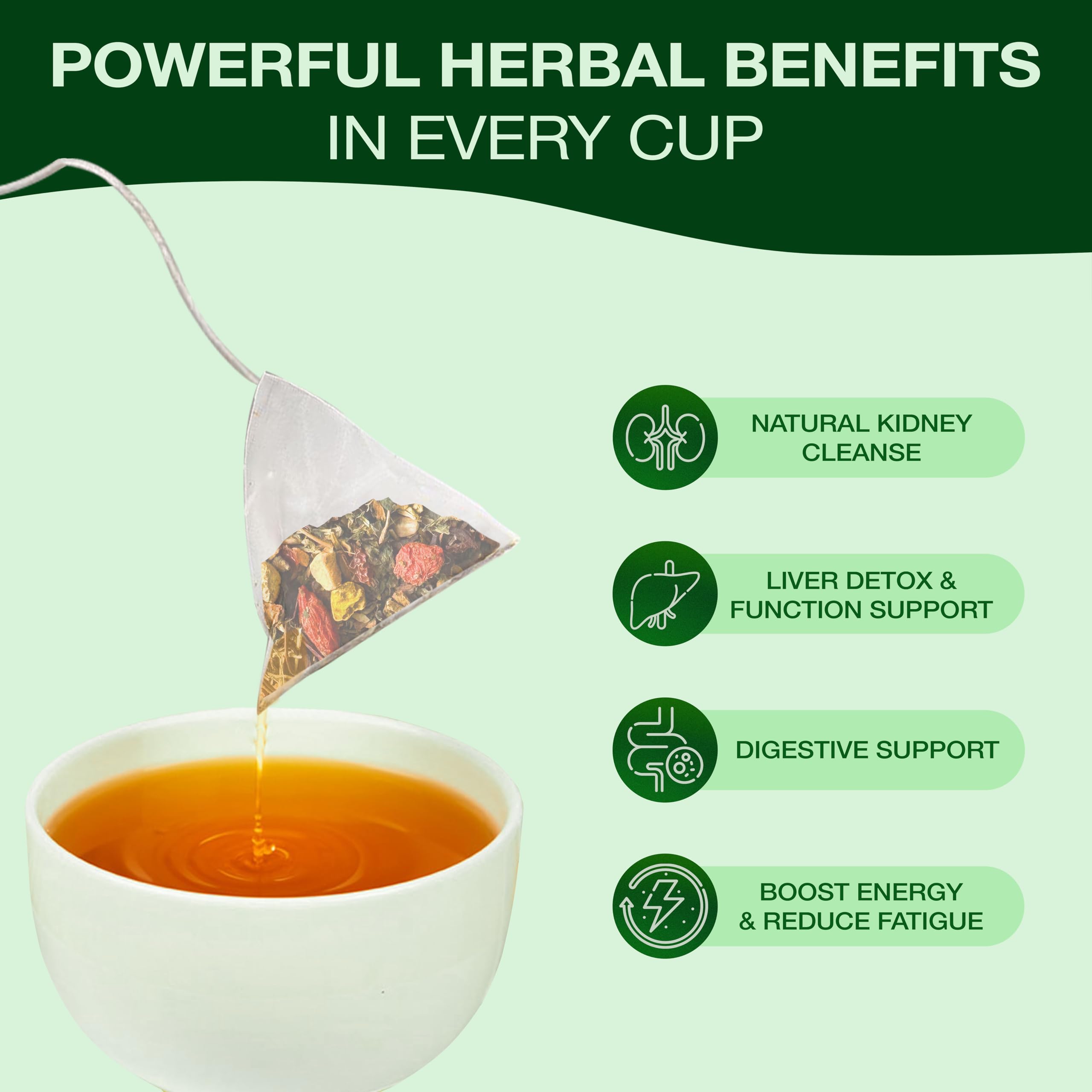 Herbl ingredients closeup shows dandelion and wolfberry highlighting quality and organic sourcing.