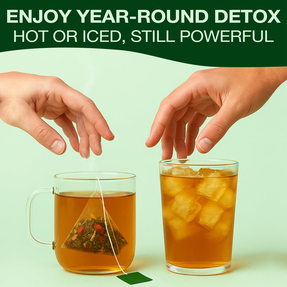Herbl USA-made packaging highlights quality and purity of the herbal detox tea.