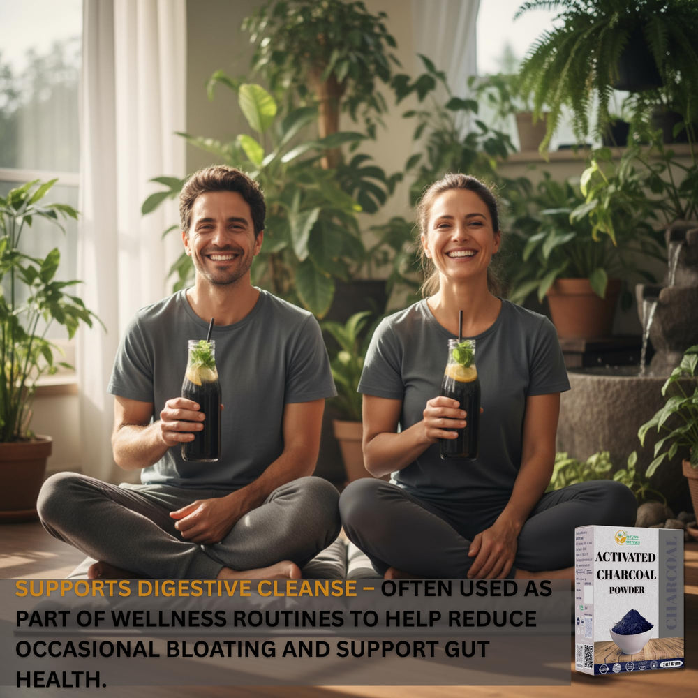 Herbs Botanica activated charcoal powder mixed into a face mask for gentle cleansing.