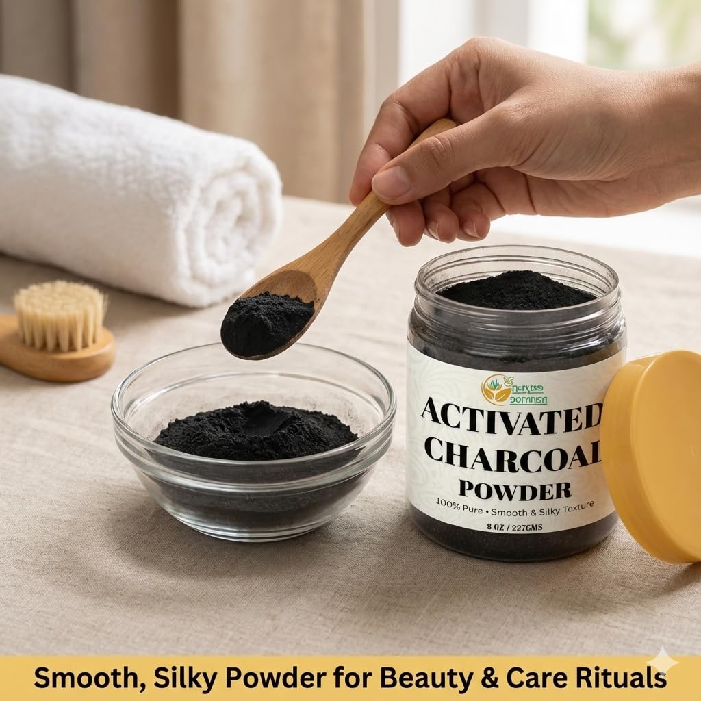 Herbs Botanica Bamboo Charcoal Texture shows porous surface ideal for blends.