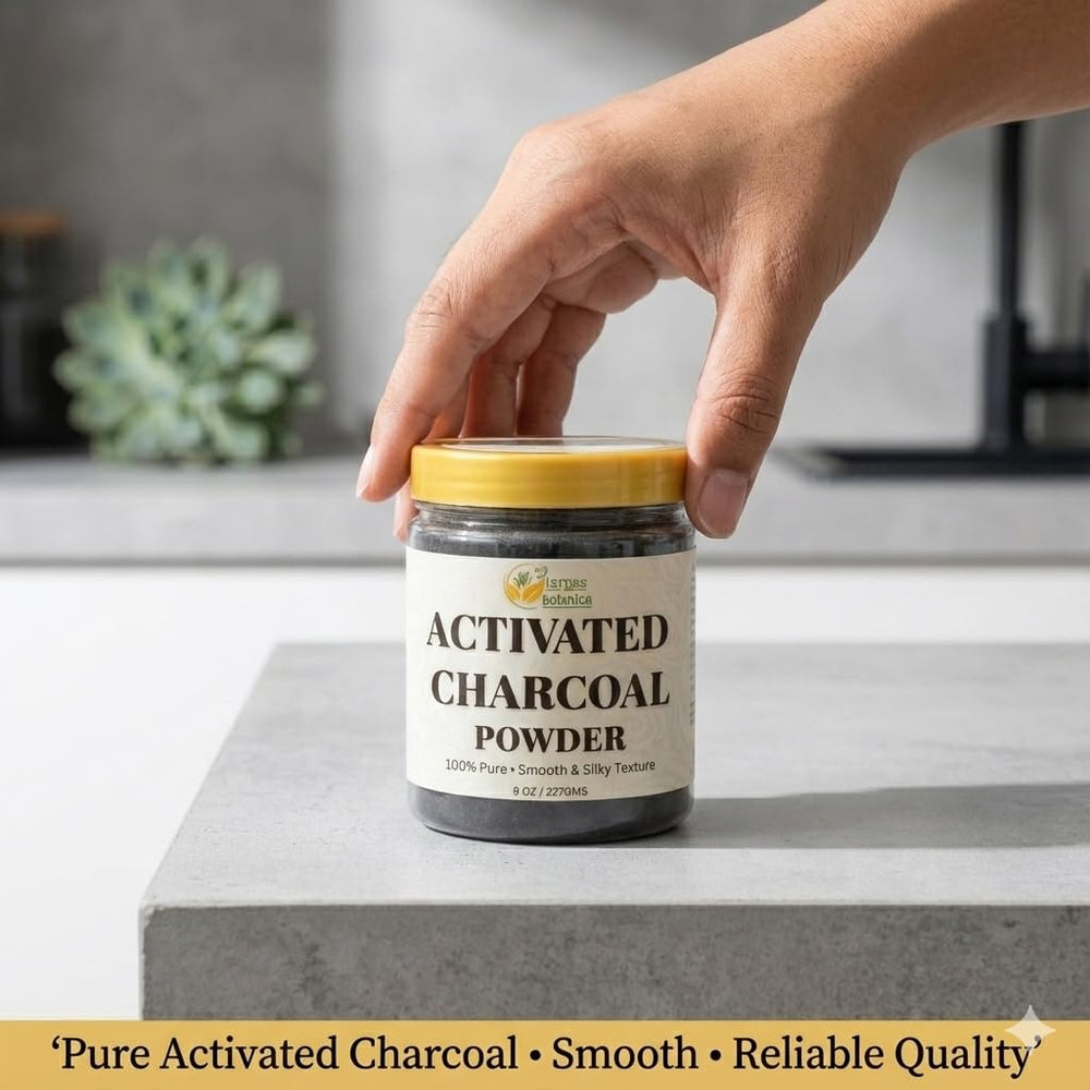 Herbs Botanica Charcoal Face Mask Mix ready for skin care routines.