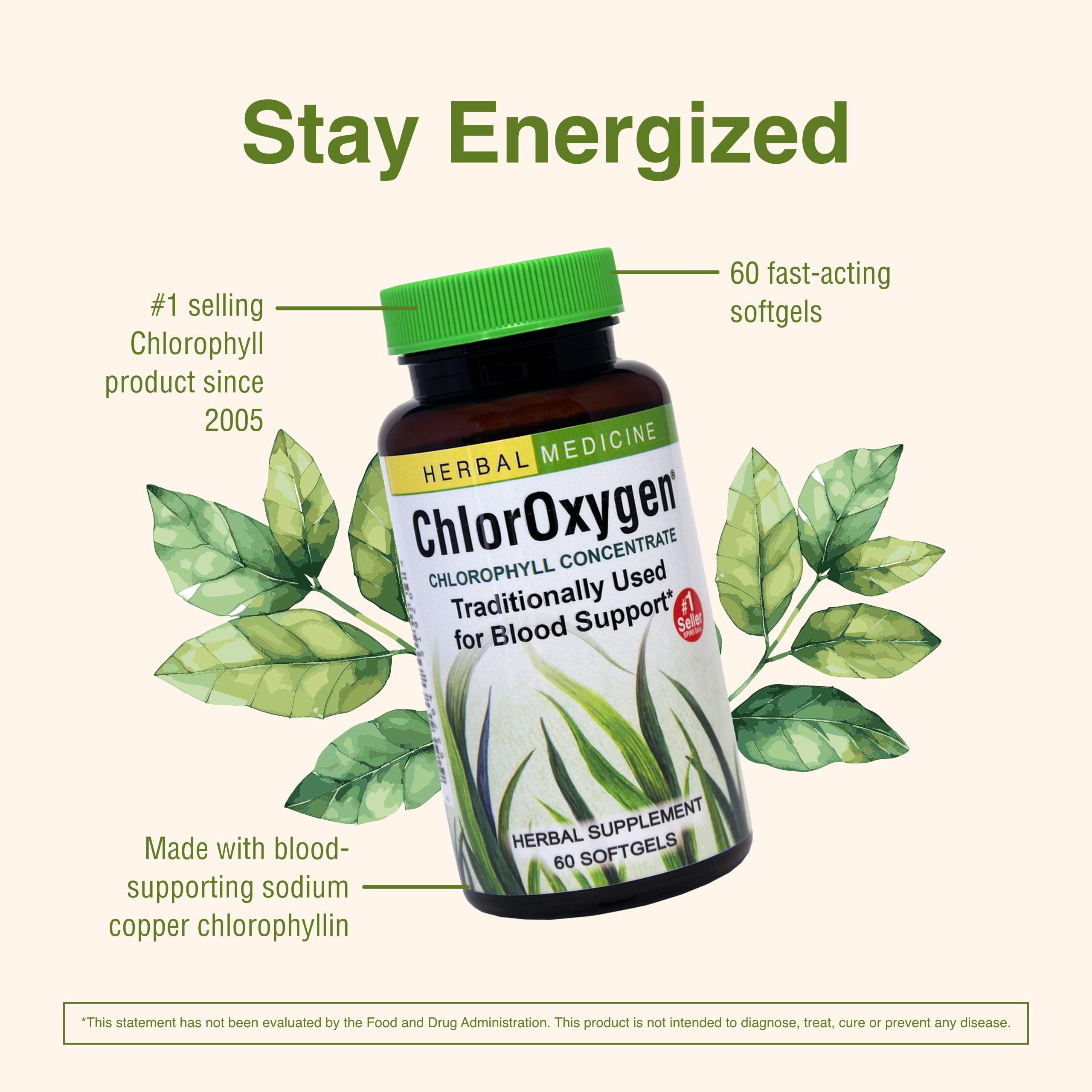 Ingredients panel reveals natural chlorophyll from European fescue.