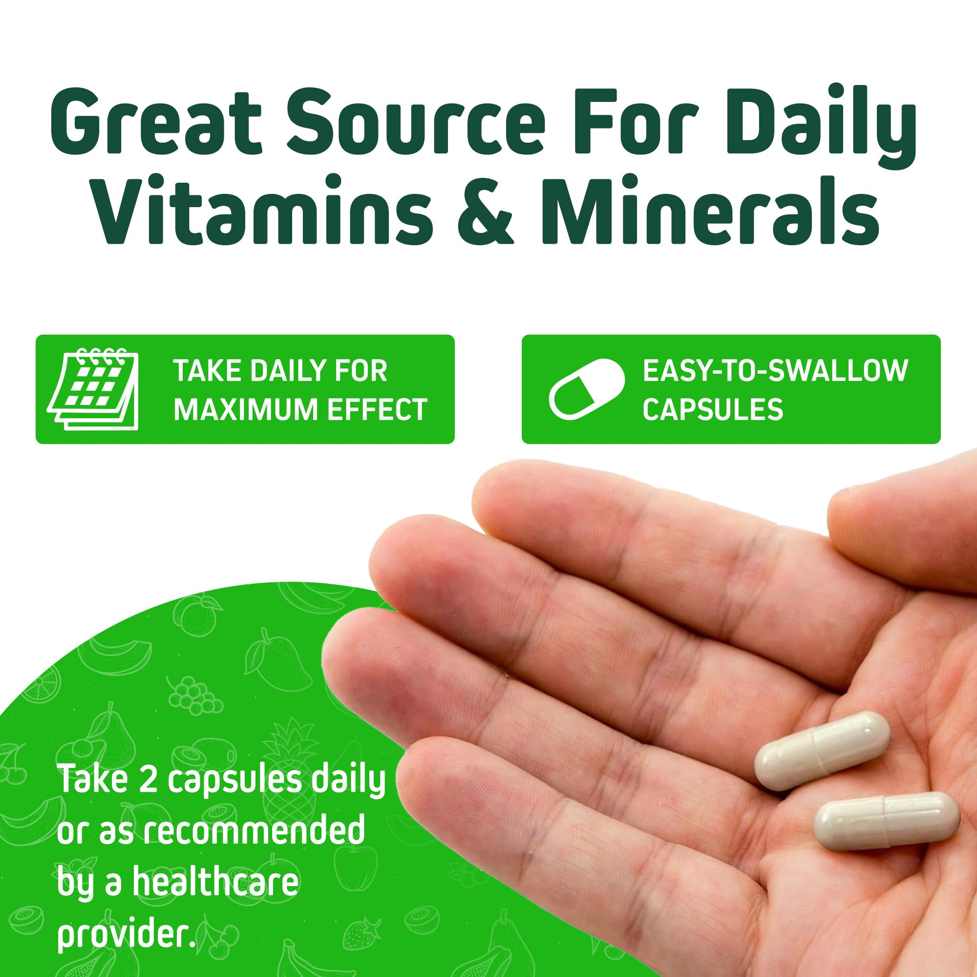 Herbtonics capsules on white background demonstrate easy-to-swallow design.