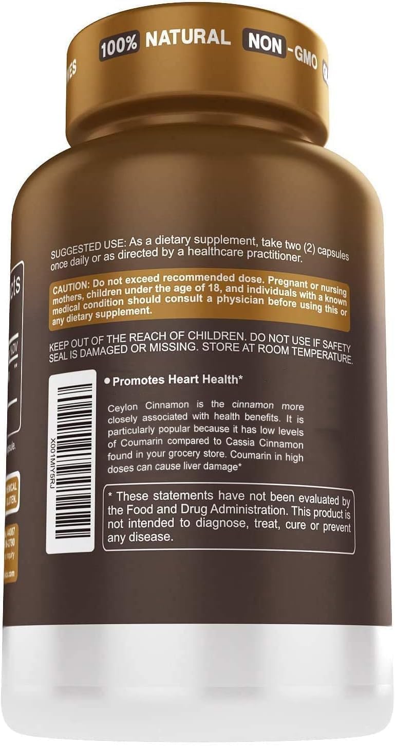 Herbtonics cinnamon capsules bottle with spice imagery suggests flavorful daily use.