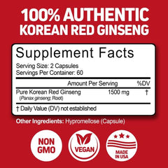 Herbtonics Korean Red Panax Ginseng capsules for daily focus.