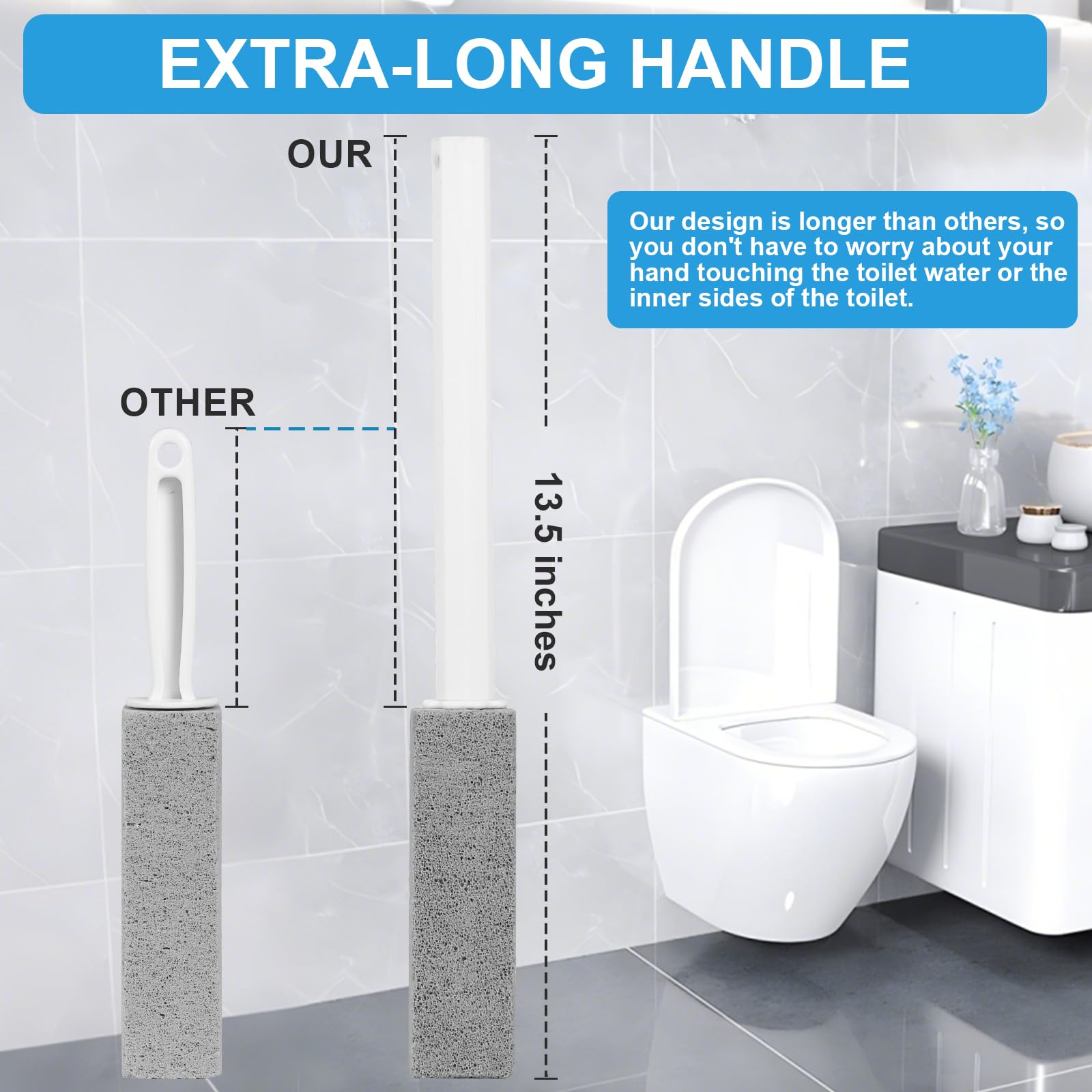 Herda replacement stones with handle for quick maintenance on toilets and tiles.