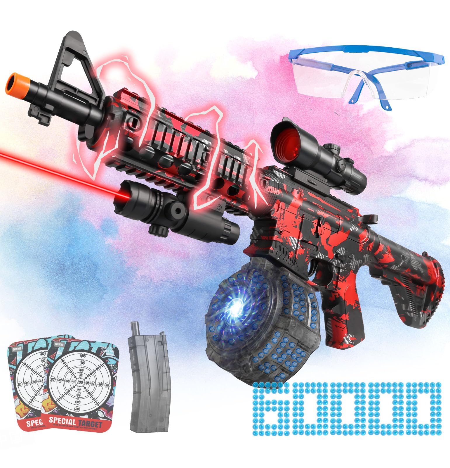 Herisona large electric gel splat blaster in auto mode for seamless play.