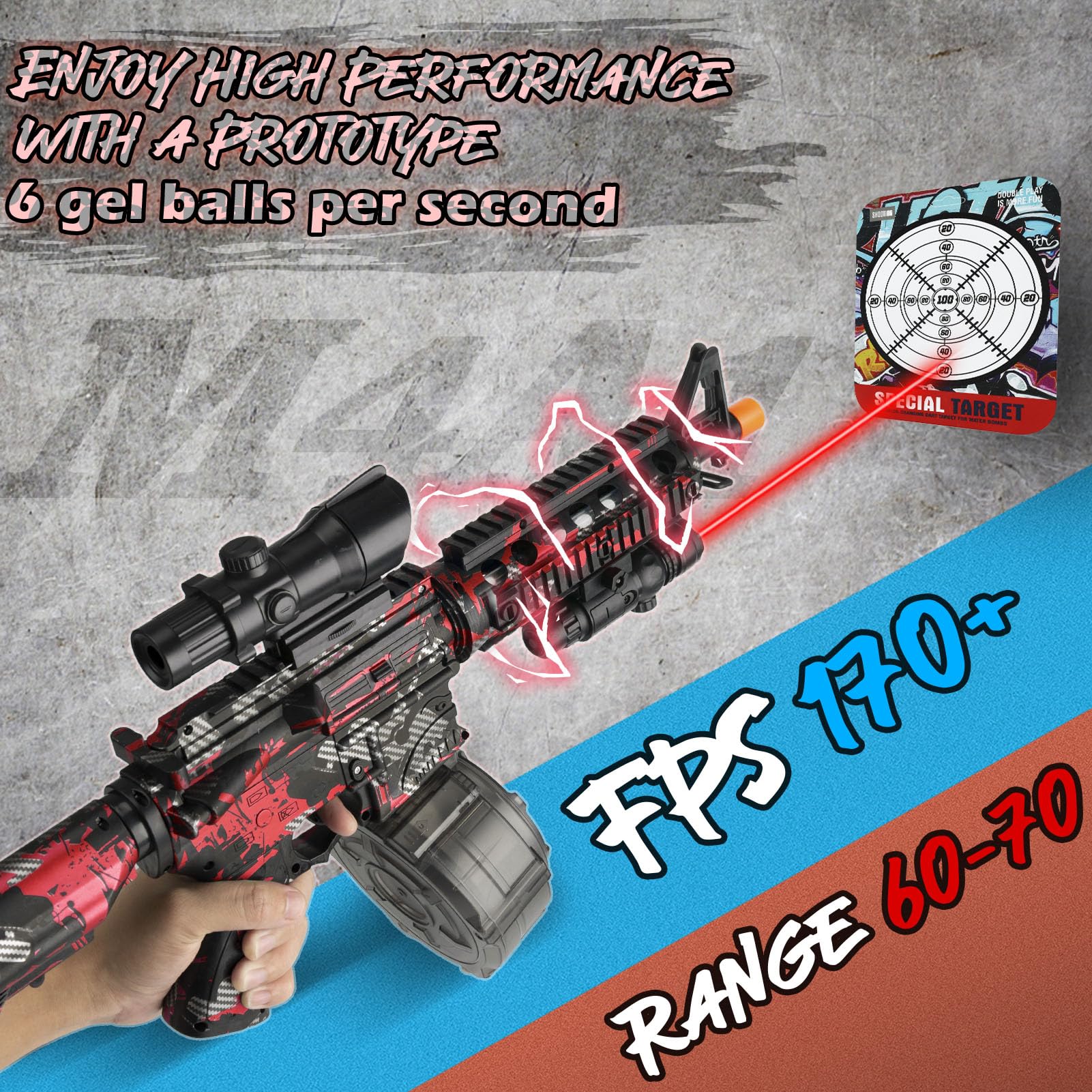 Herisona gel blaster in manual mode for hands-on target practice.