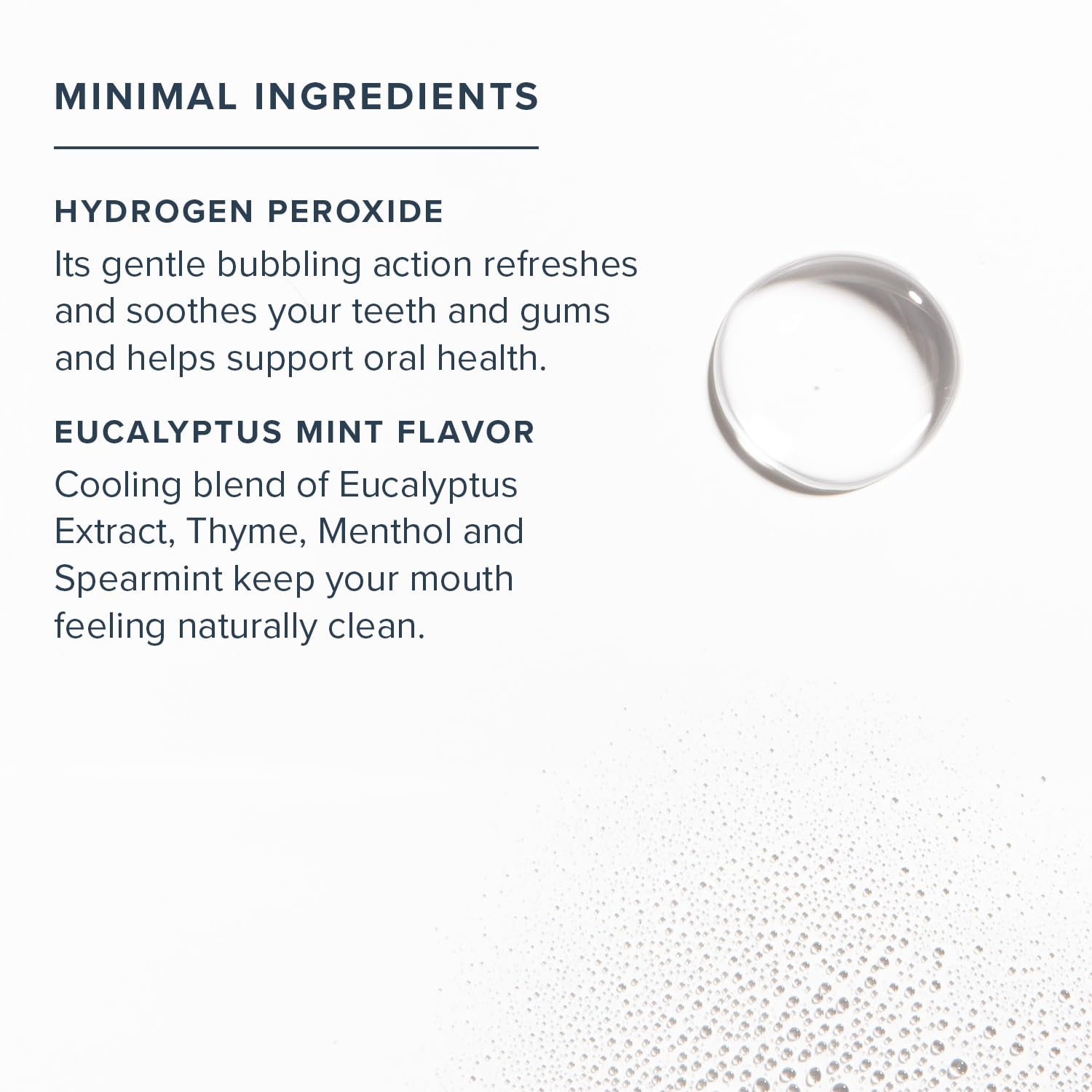 Mouthwash bubbling action during rinse with HERITAGE STORE product