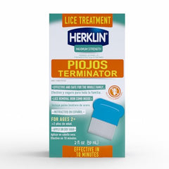 Herklin packaging close-up highlighting simple three-step lice care