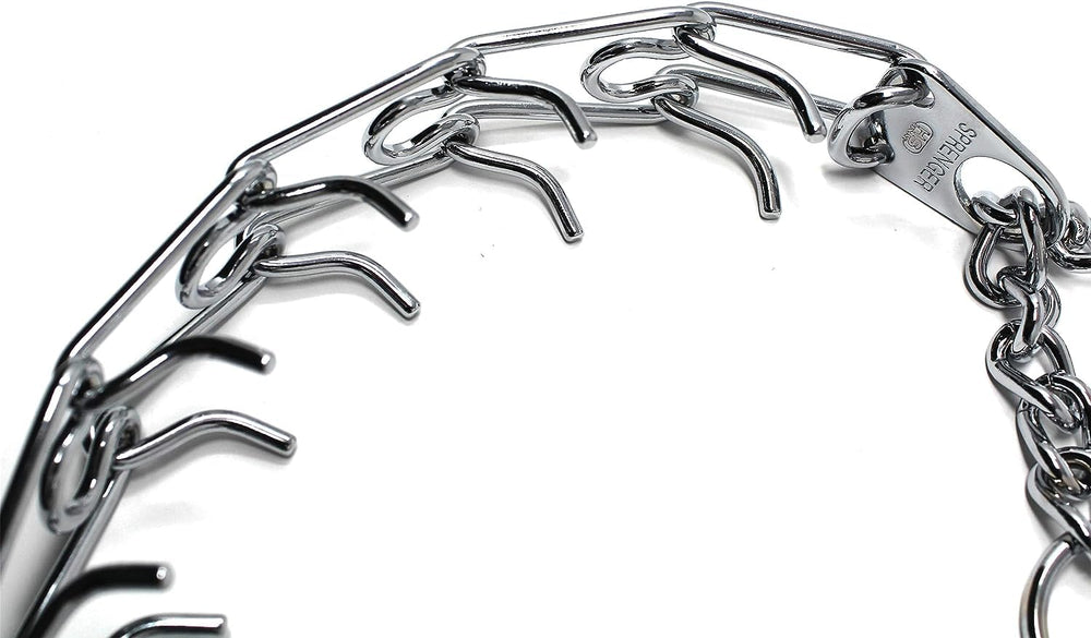 Interlocking links with blunt prongs promote consistent control during training.