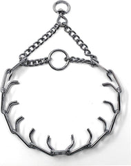 Herm Sprenger prong collar chrome plate close-up showing even pressure distribution