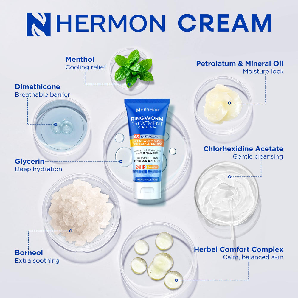 Hermon Antifungal Cream quick absorption on skin.