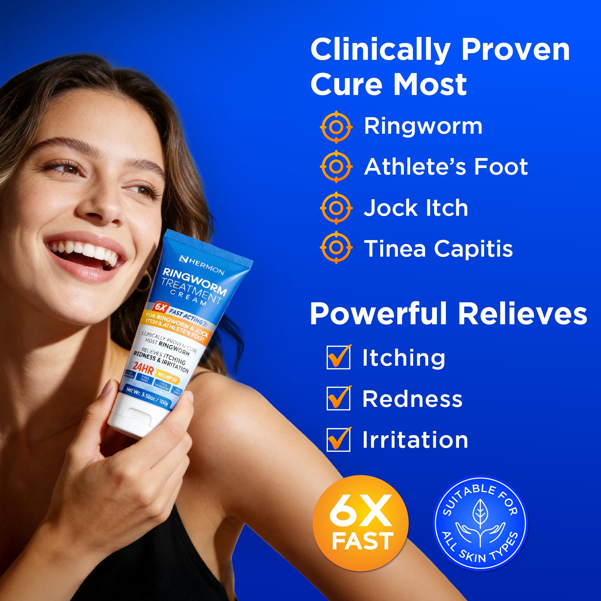 Hermon Antifungal Cream travel-friendly tube for on-the-go relief.