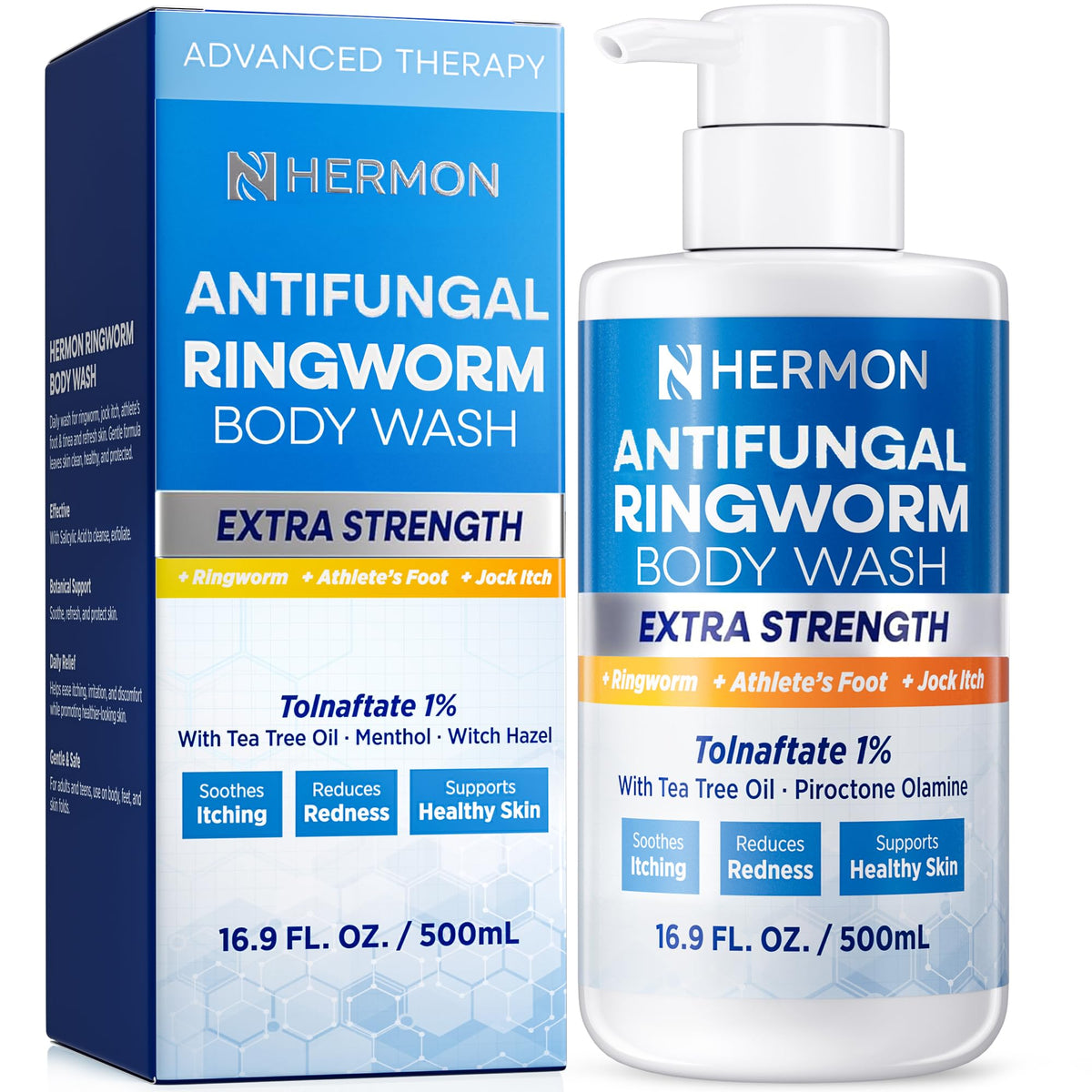 Hermon antifungal wash bottle pour for easy daily cleansing