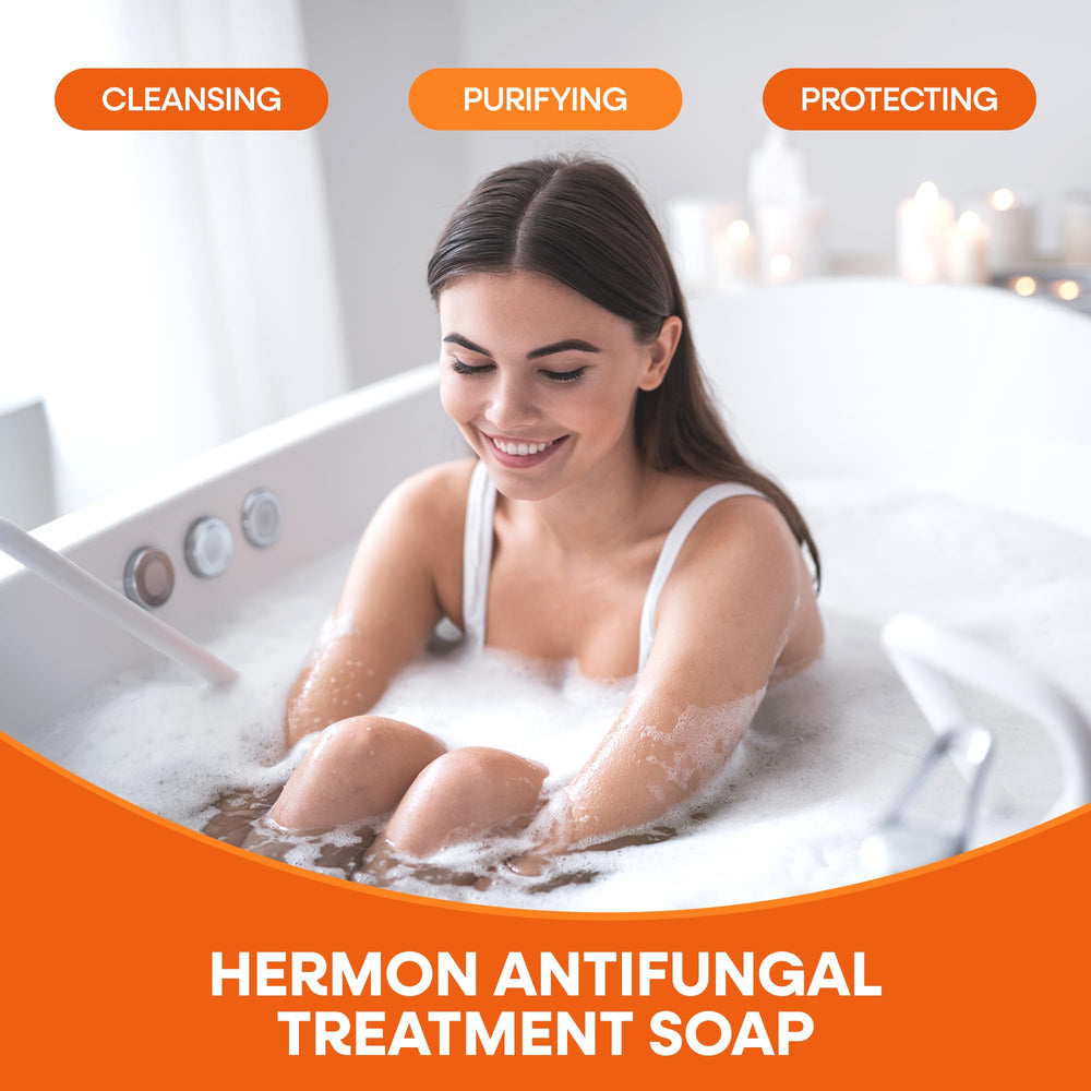 Hermon Antifungal Soap Bar active lifestyle use on feet, groin, and underarms.