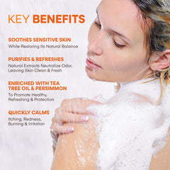 Hermon Antifungal Soap Bar Persimmon extract image highlights odor control benefits.