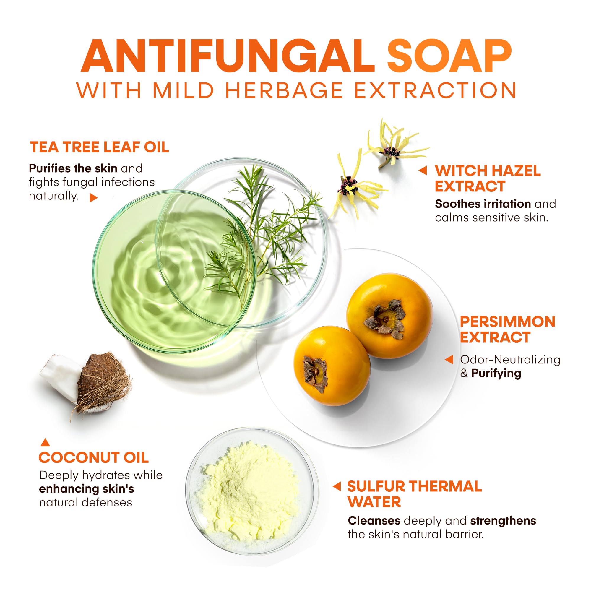 Hermon Antifungal Soap Bar vitamin E moisturization closeup emphasizes skin hydration.