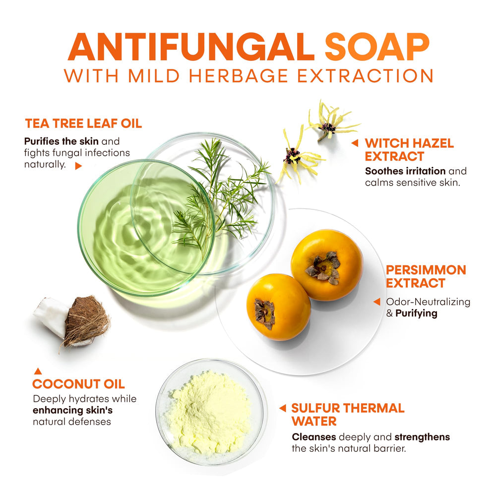 Hermon Antifungal Soap Bar vitamin E moisturization closeup emphasizes skin hydration.