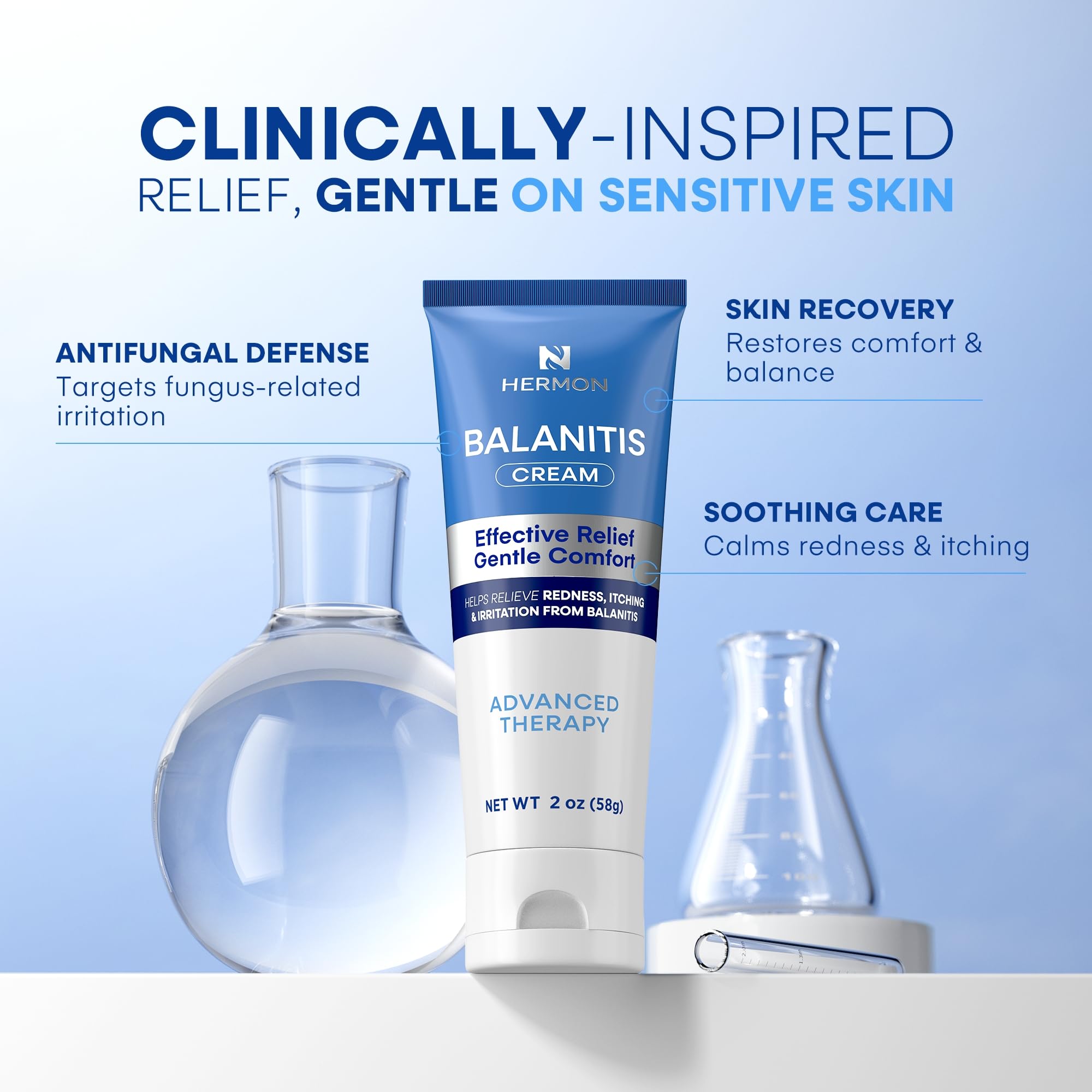 Hermon soothing cream 2 oz close-up for gentle relief