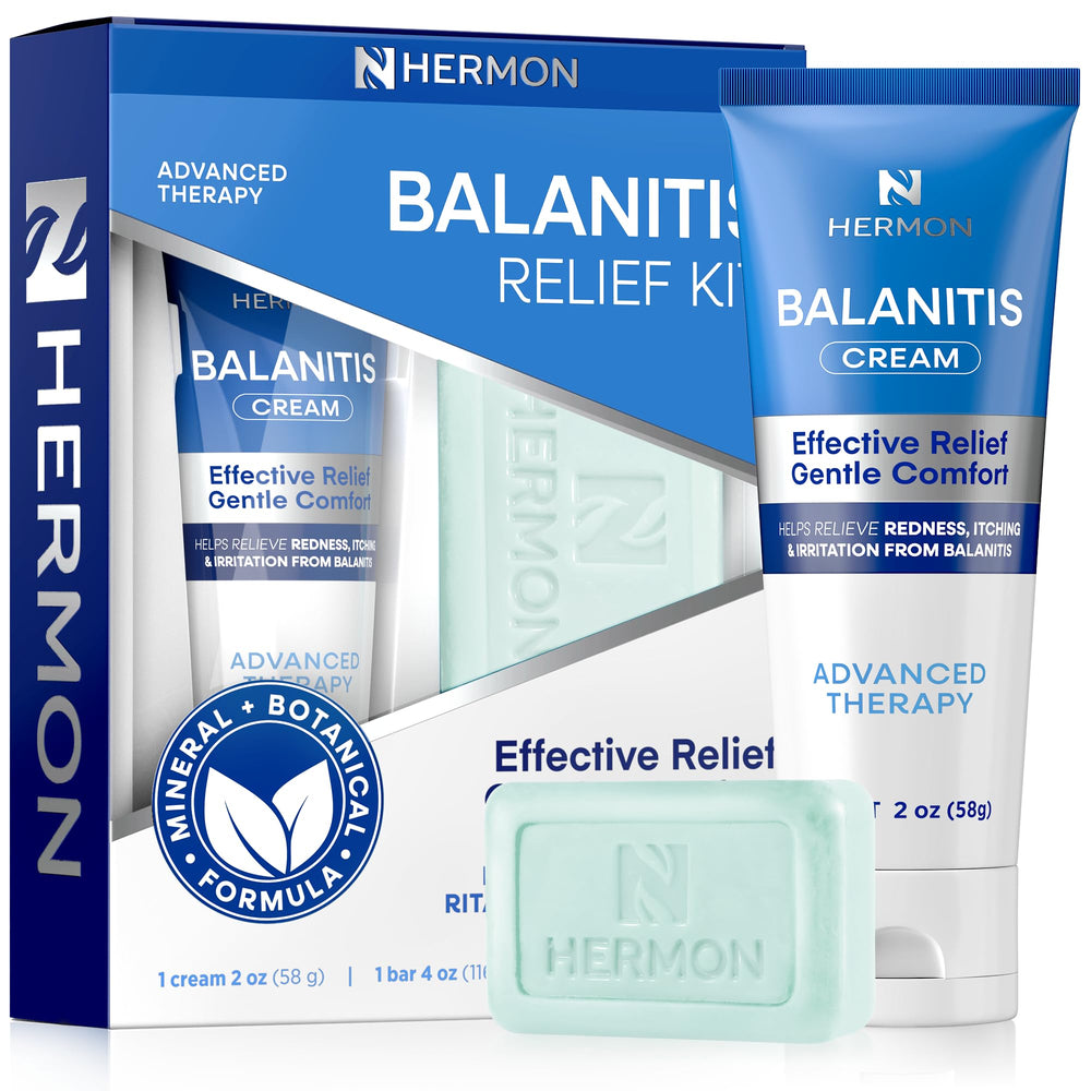 Hermon balanitis relief kit full view highlighting dual-action care for daily comfort