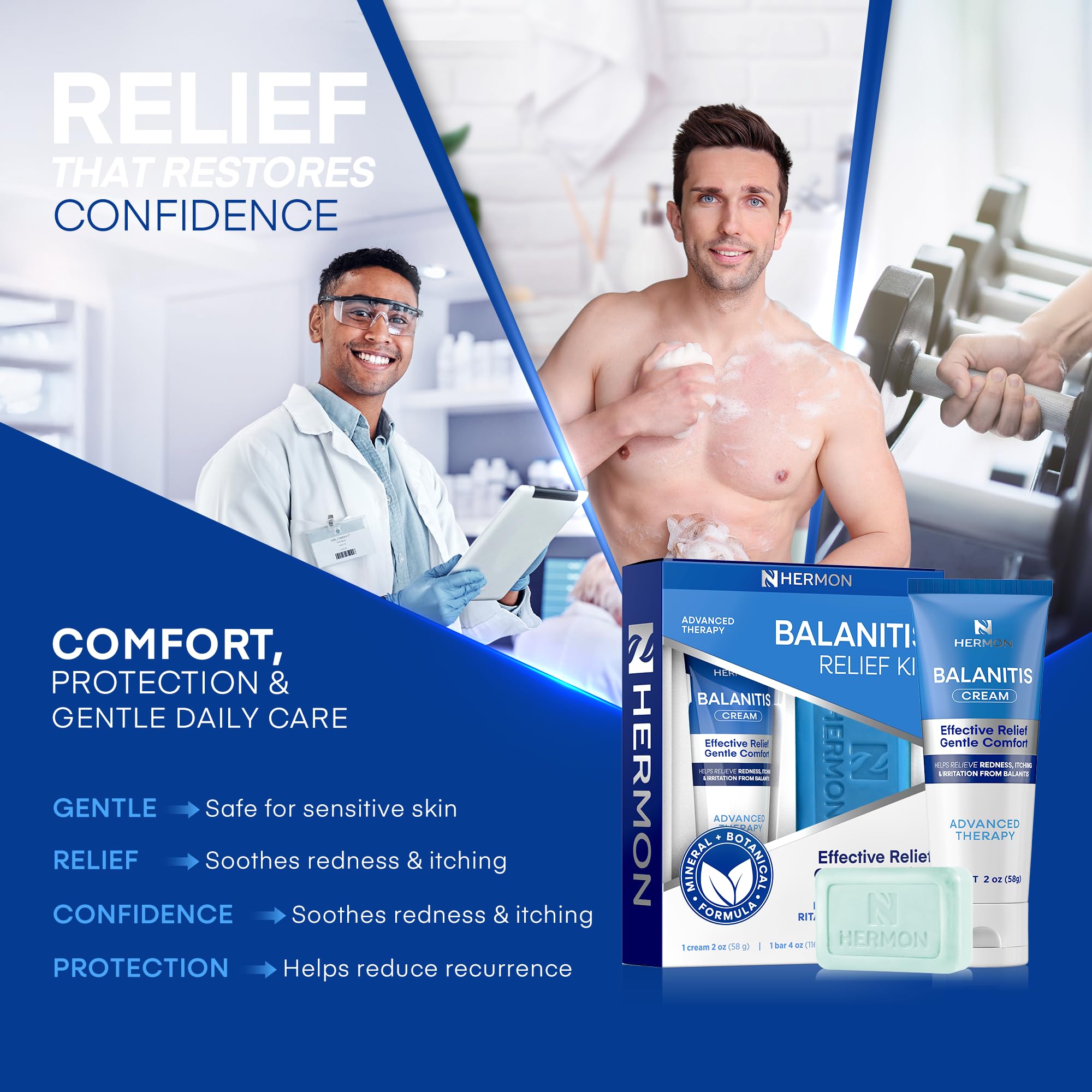 Hermon zinc-oxide ingredient close-up for skin support