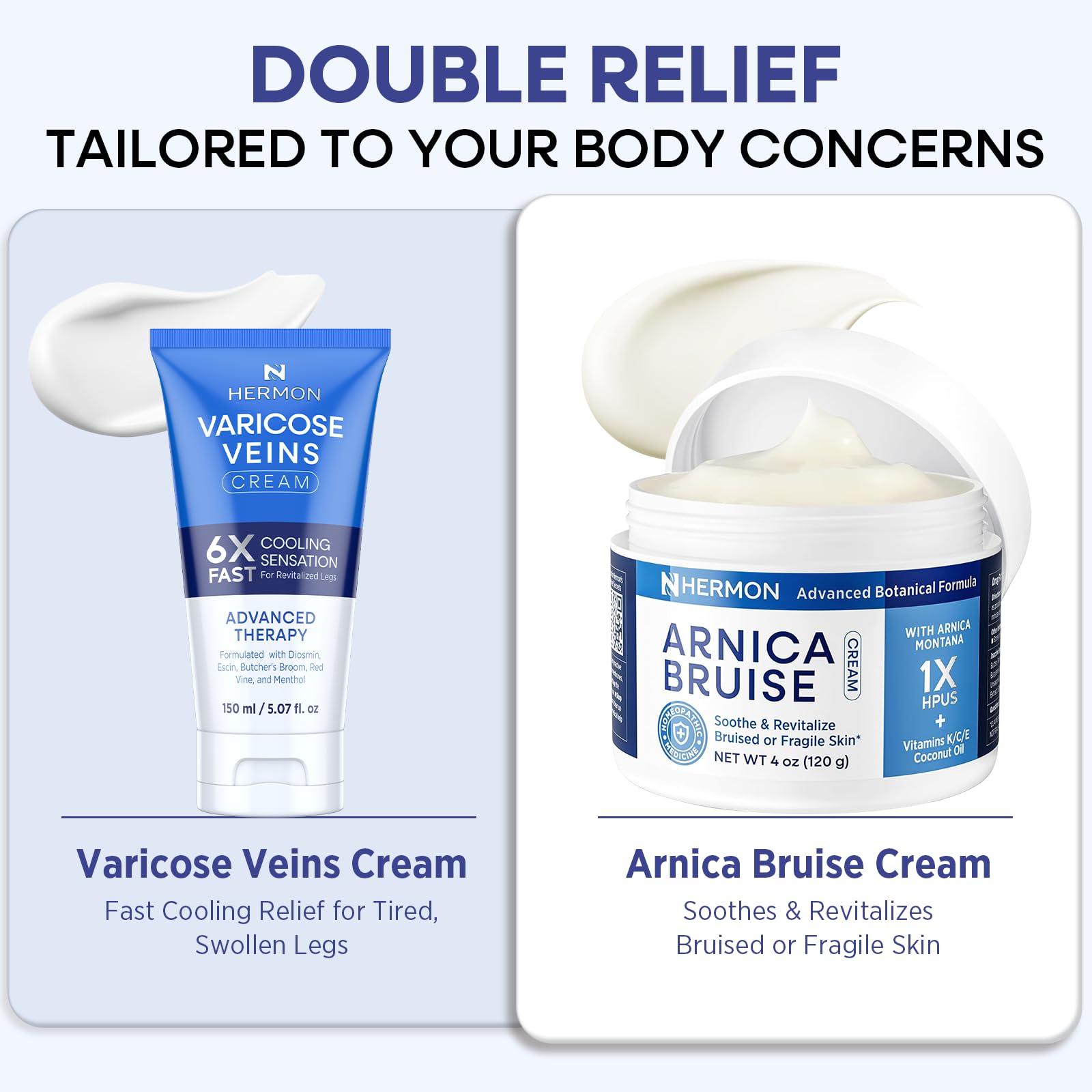 Vegan and cruelty-free Hermon Diosmin Legs Gel Cream suitable for sensitive skin.