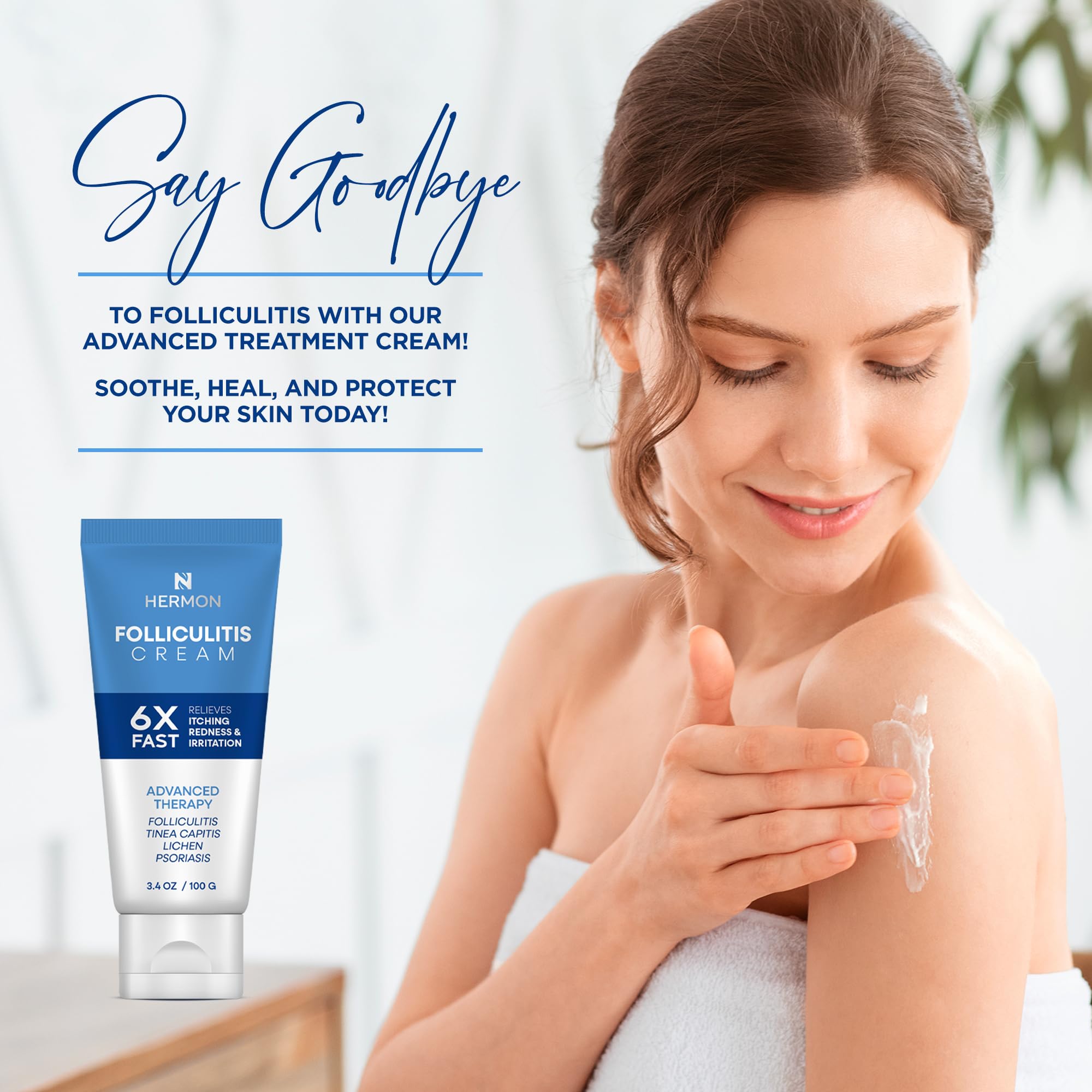 Hermon Folliculitis Cream used on scalp for routine care.