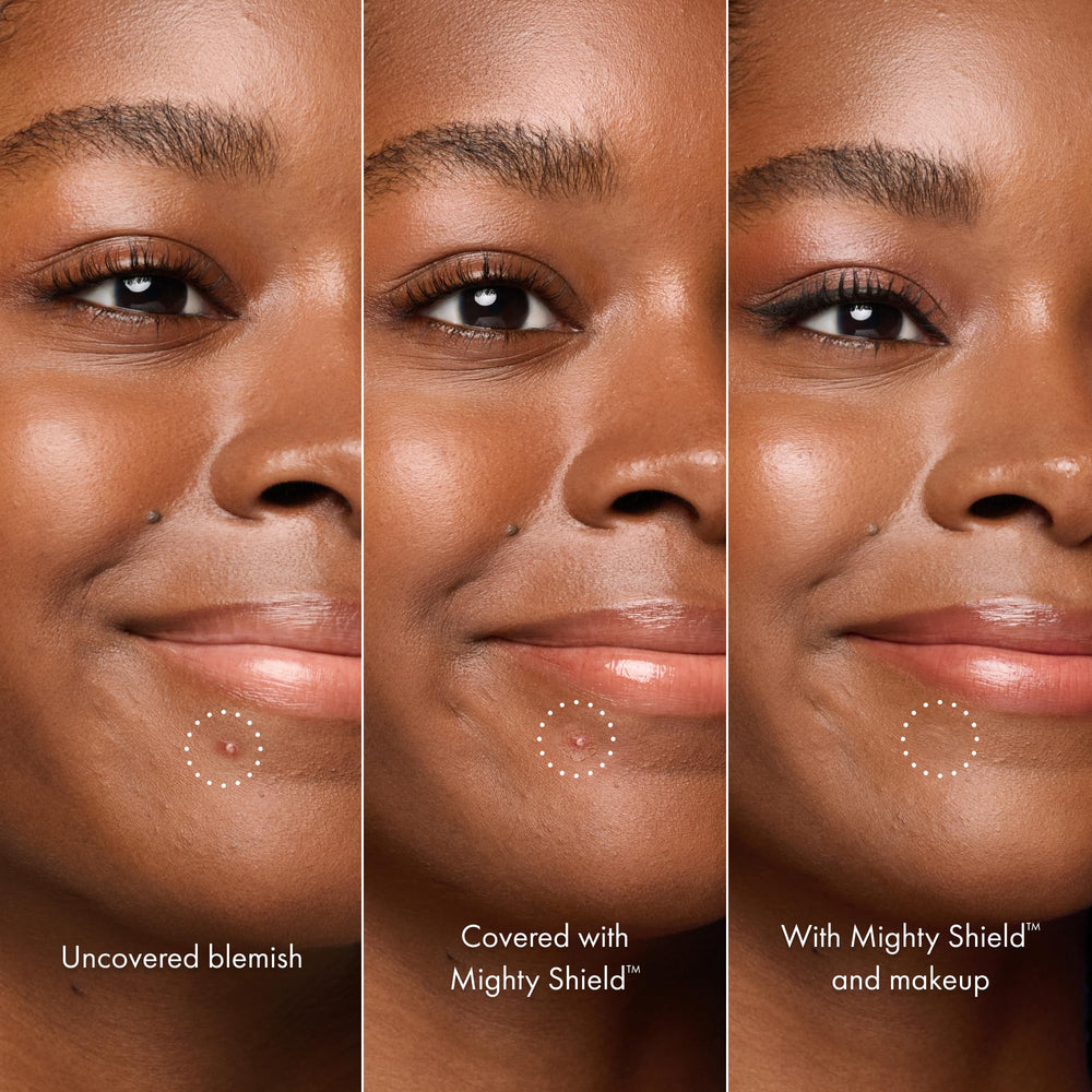 HERO COSMETICS Mighty Shield makeup-ready layer supports seamless makeup application.