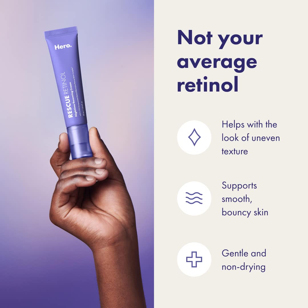 Hero Cosmetics Rescue Retinol Nighttime Cream blemish-marks focus suggesting fade-like appearance over time