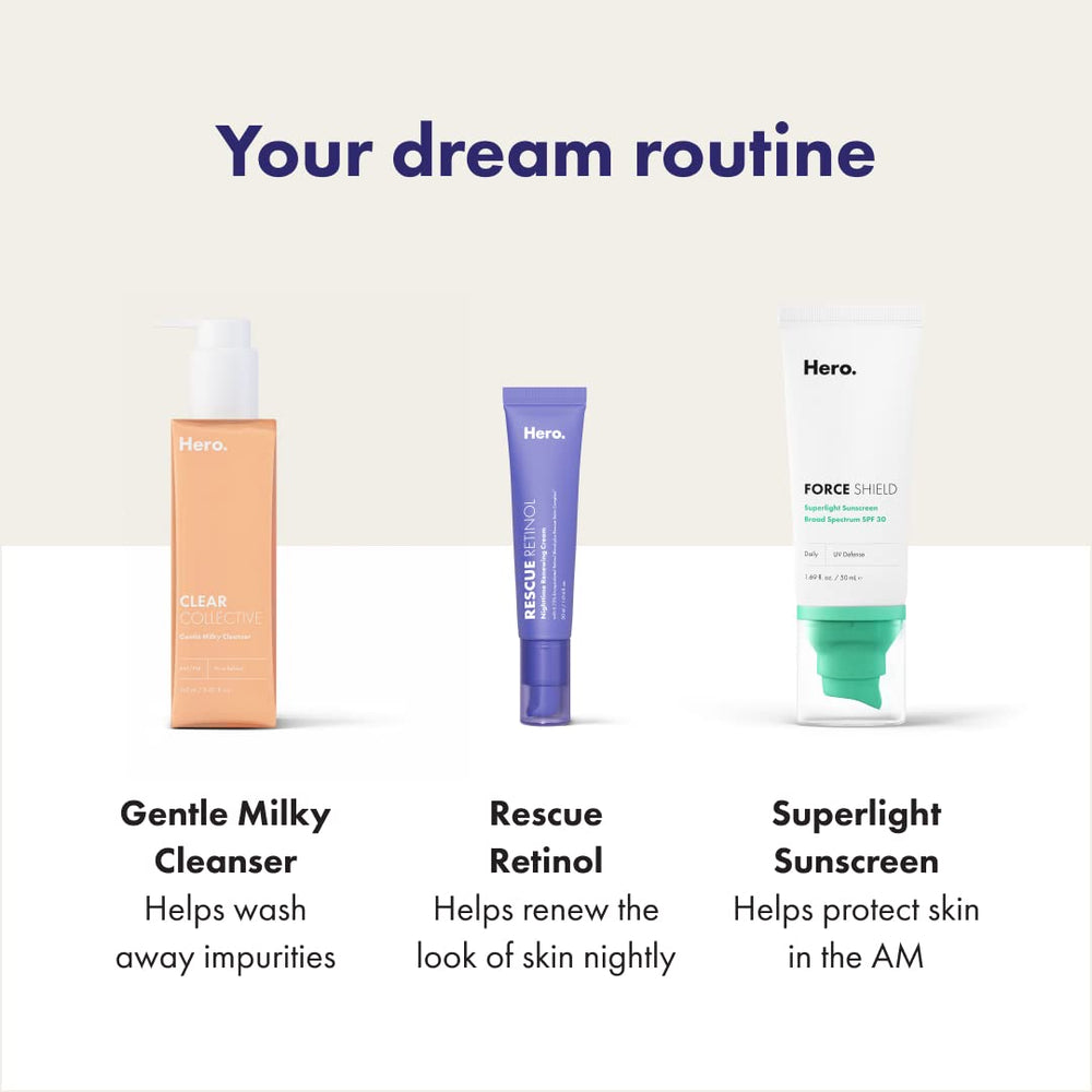 Hero Cosmetics Rescue Retinol Nighttime Cream sensitive-skin friendly formula suits beginners