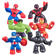 Heroes of Goo Jit Zu Marvel Mega 6 Pack Iron Man figure squishes and stretches for imaginative play.