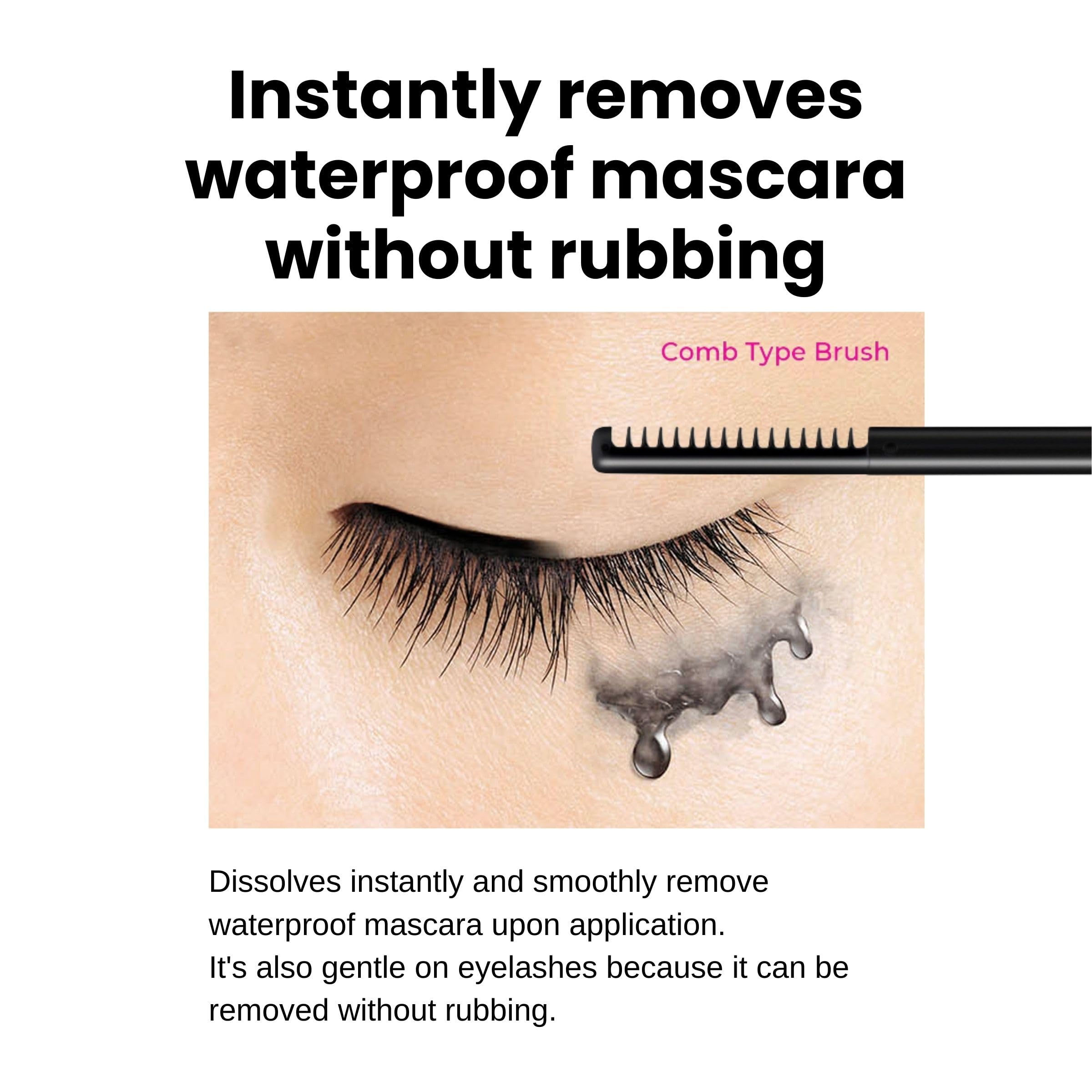 Heroine Make precision brush in action for targeted lash cleansing.