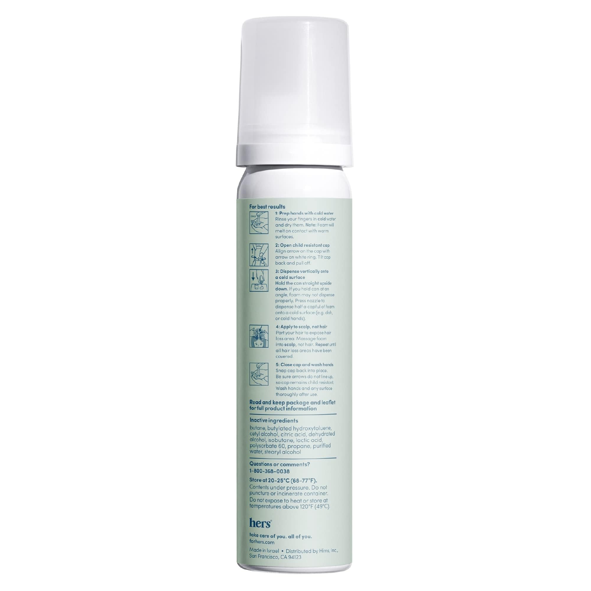 application on scalp with minoxidil foam shows easy, daily routine