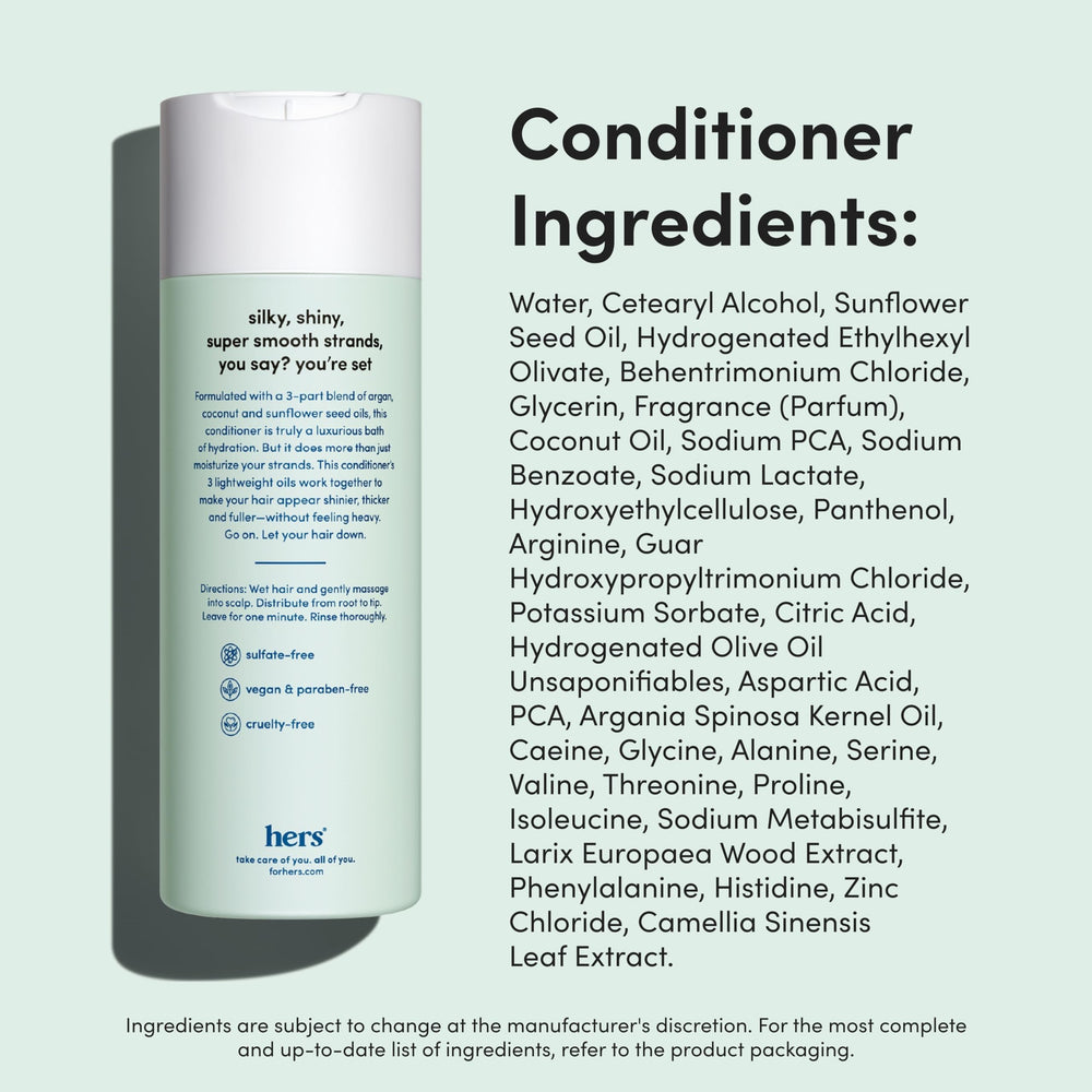 hers paraben-free label communicates a clean, skin-friendly hair care choice