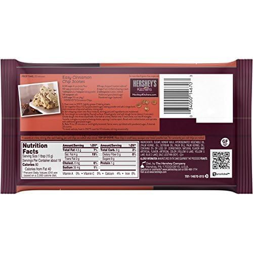 Resealable Hershey's Cinnamon Baking Chips bag shown for easy snacking.