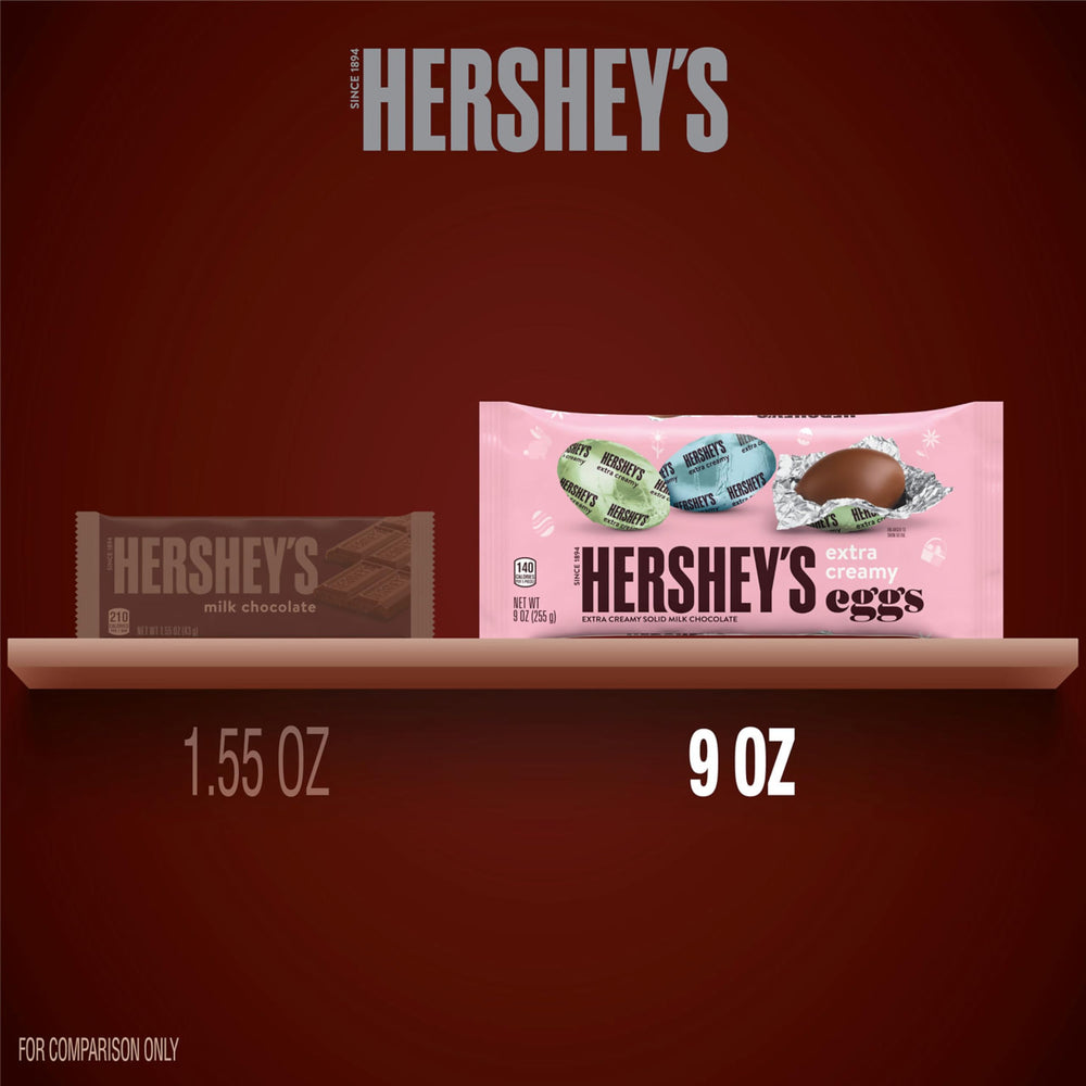 Hershey's extra creamy milk chocolate eggs for sharing.
