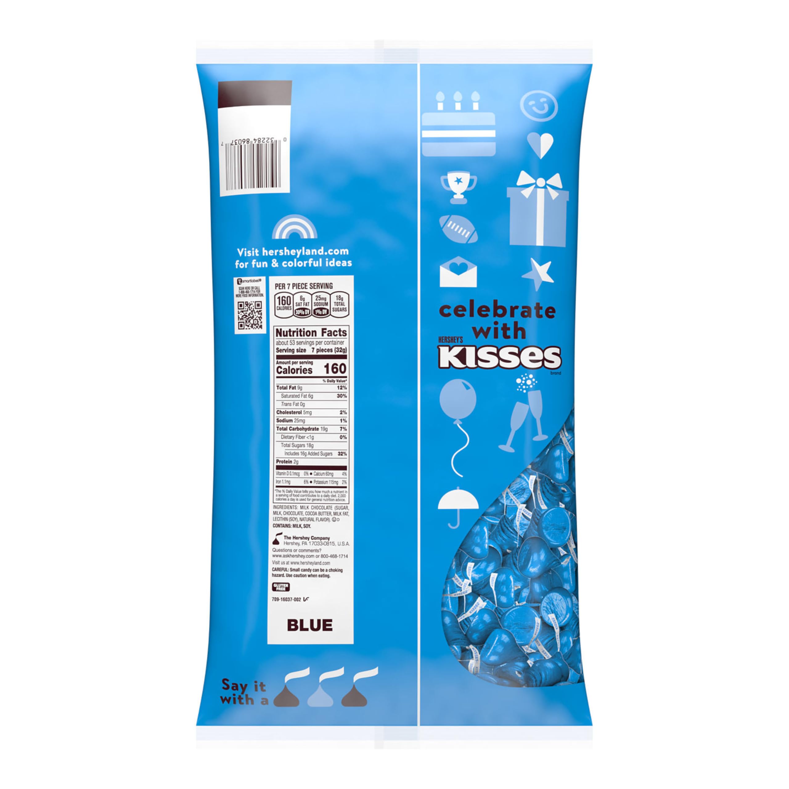 HERSHEY'S KISSES milk chocolate closeup showing smooth texture and shine.