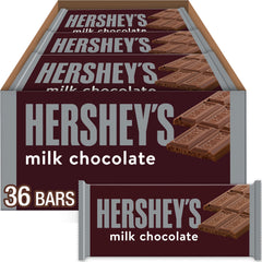 HERSHEY'S Milk Chocolate Bars bulk 36-count ready for sharing and gifting.
